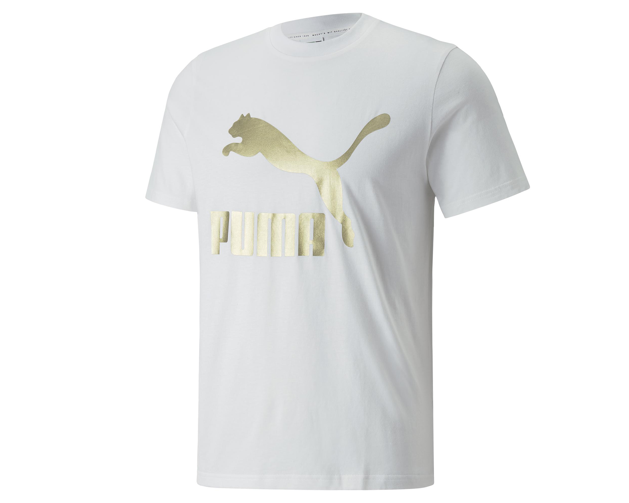 Puma Classics Logo Metallic Tee Erkek Günlük Tişört 53703402 Beyaz