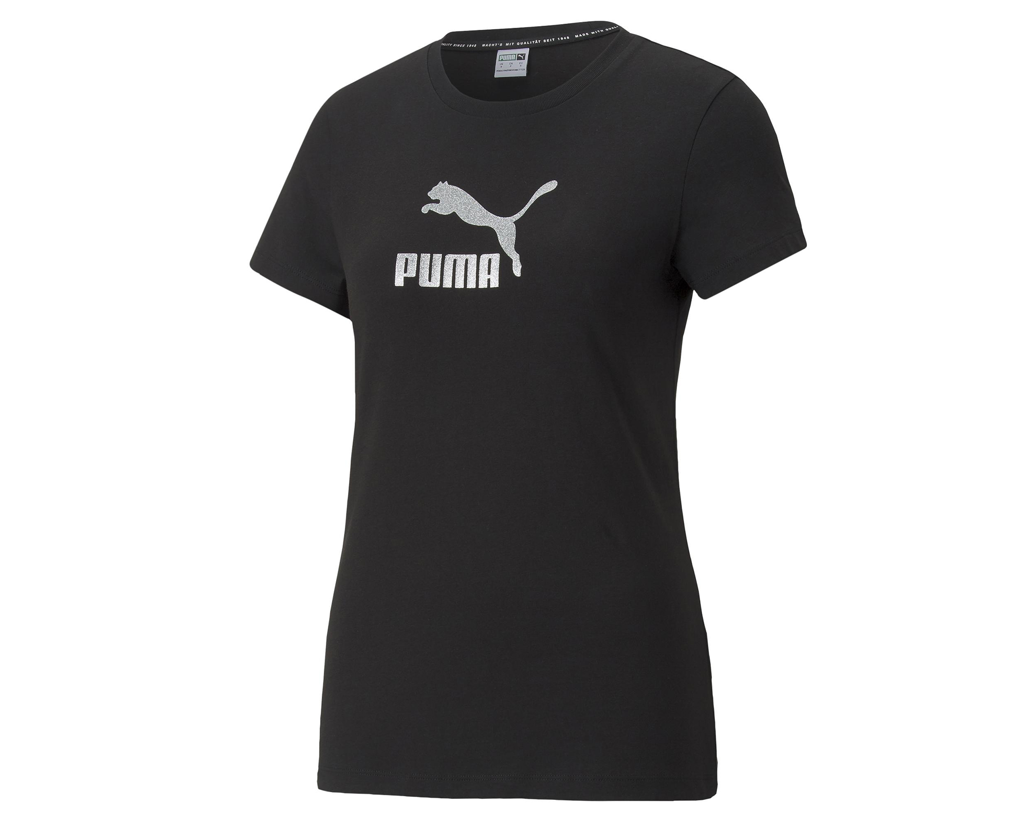 Puma Brand Love Metallic Logo Tee Kadın Günlük Tişört 53705401 Siyah