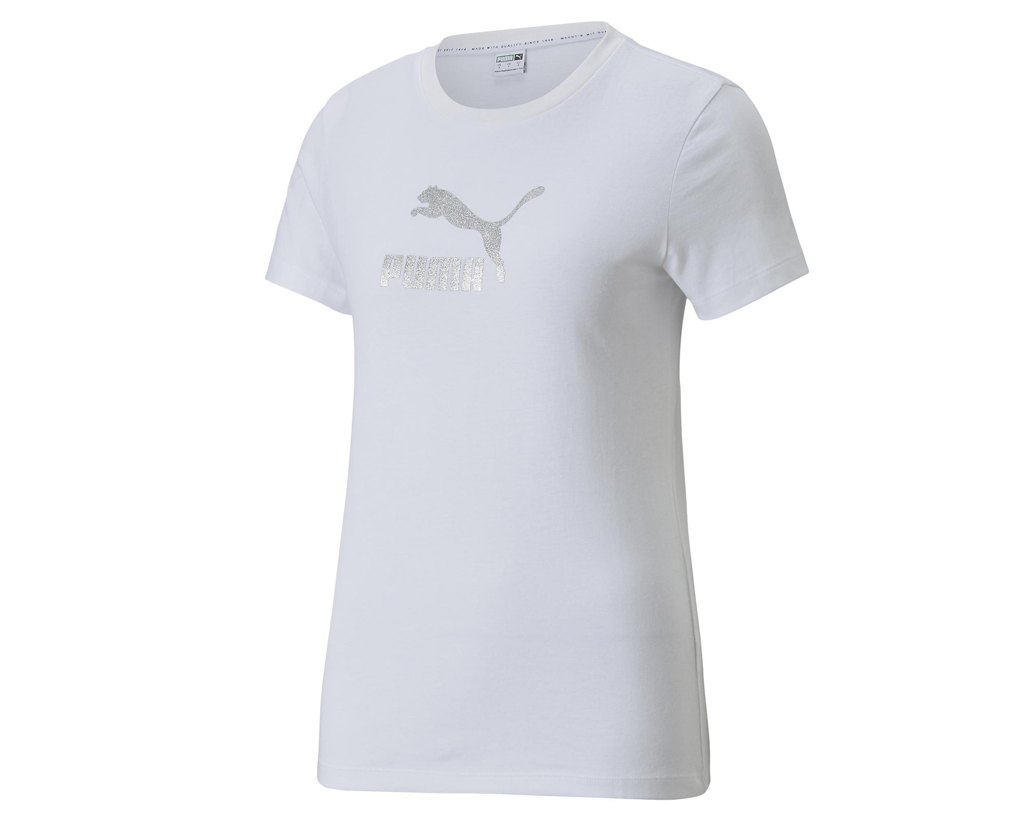 Puma Brand Love Metallic Logo Tee Kadın Günlük Tişört 53705402 Beyaz