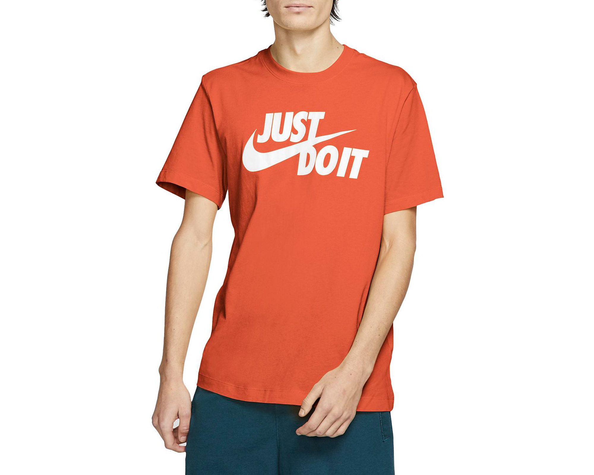 Nike M Nsw Tee Just Do it Swoosh Erkek Günlük Tişört AR5006-842 Turuncu