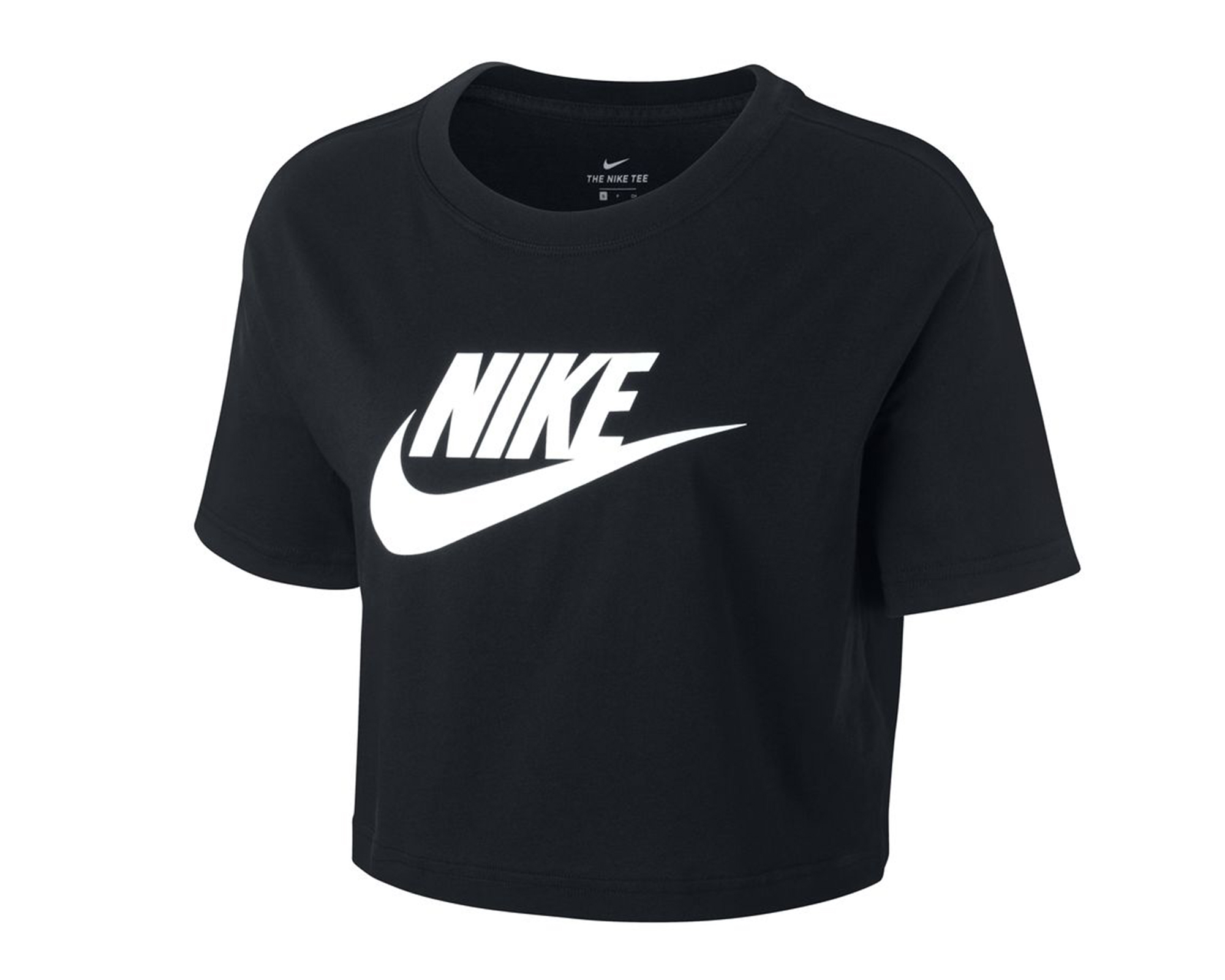 Nike W Nsw Tee Essntl Crp icn Ftr Kadın Günlük Tişört BV6175-010 Siyah