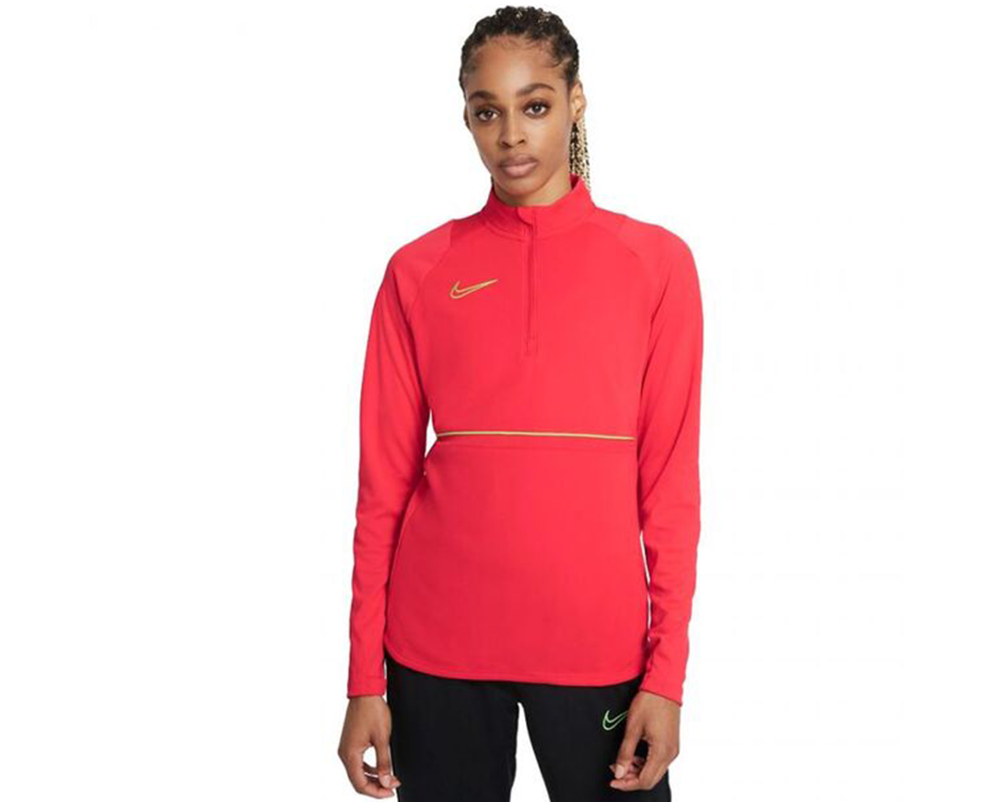Nike W Nk Df Acd21 Dril Kadın Futbol Antrenman Tişörtü CV2653-660 Kırmızı