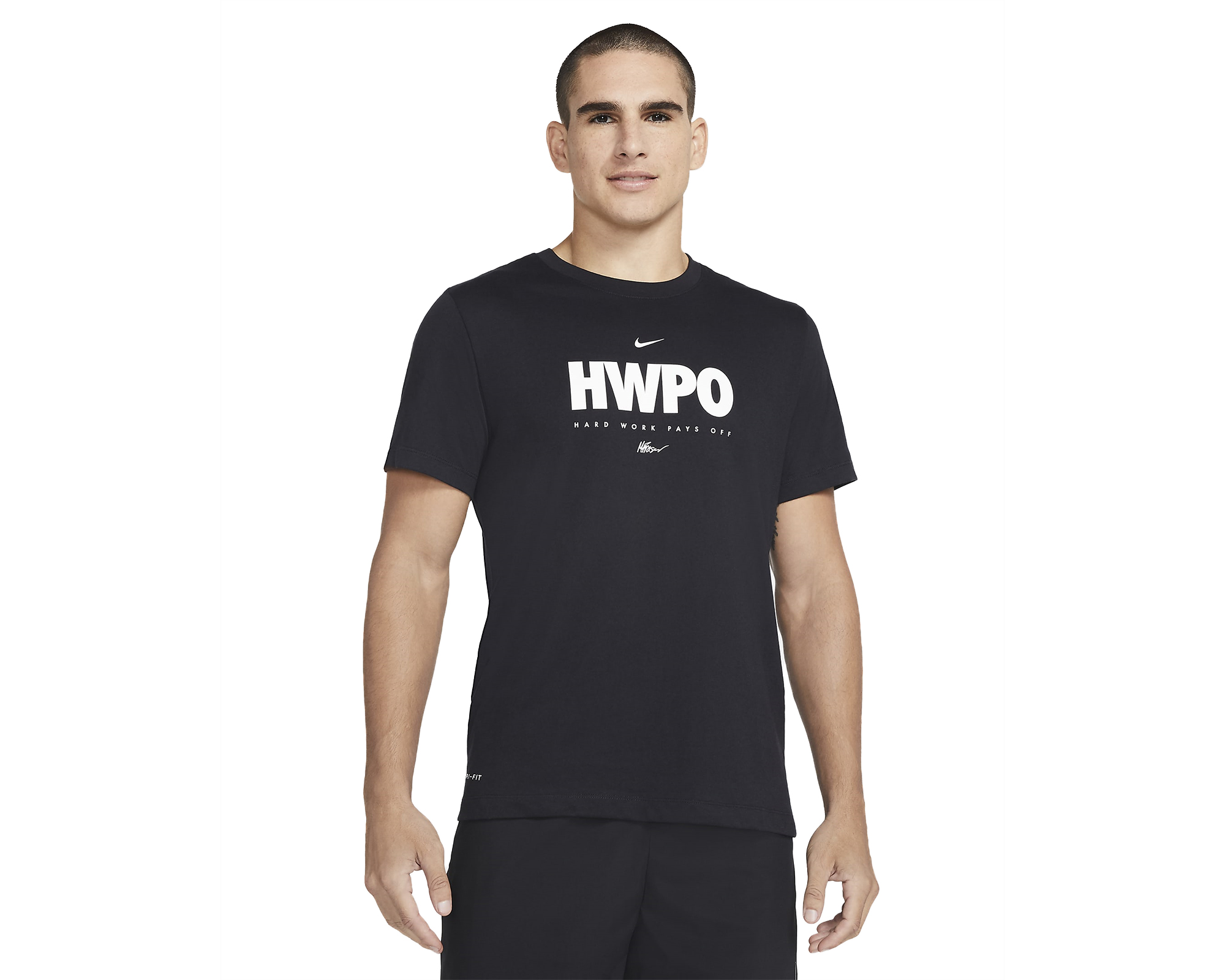 Nike M Nk Dfc Tee Mf Hwpo Erkek Antrenman Tişörtü DA1594-010 Siyah