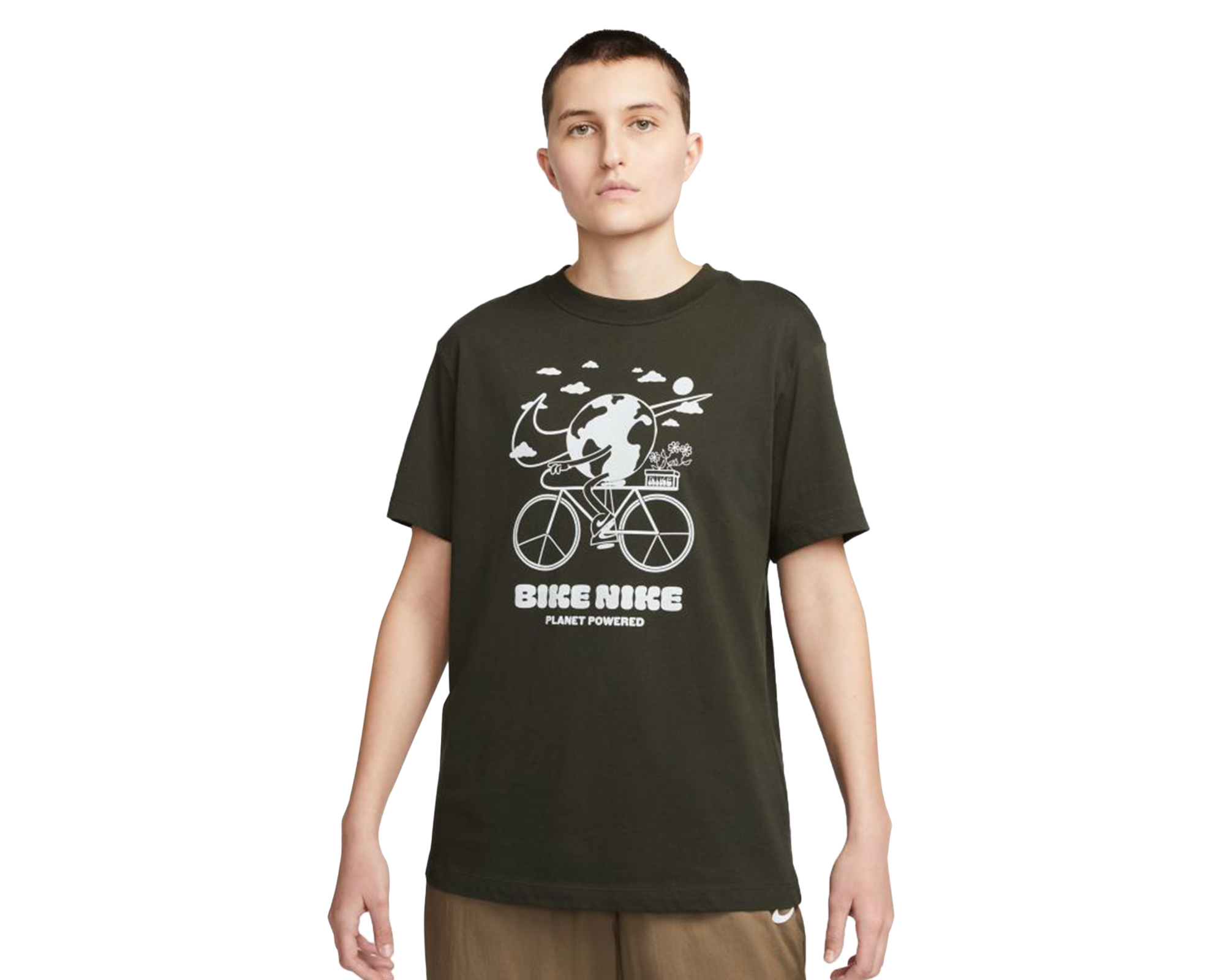 Nike W Nsw Tee Bf Earth Day Kadın Günlük Tişört DQ3047-355 Haki