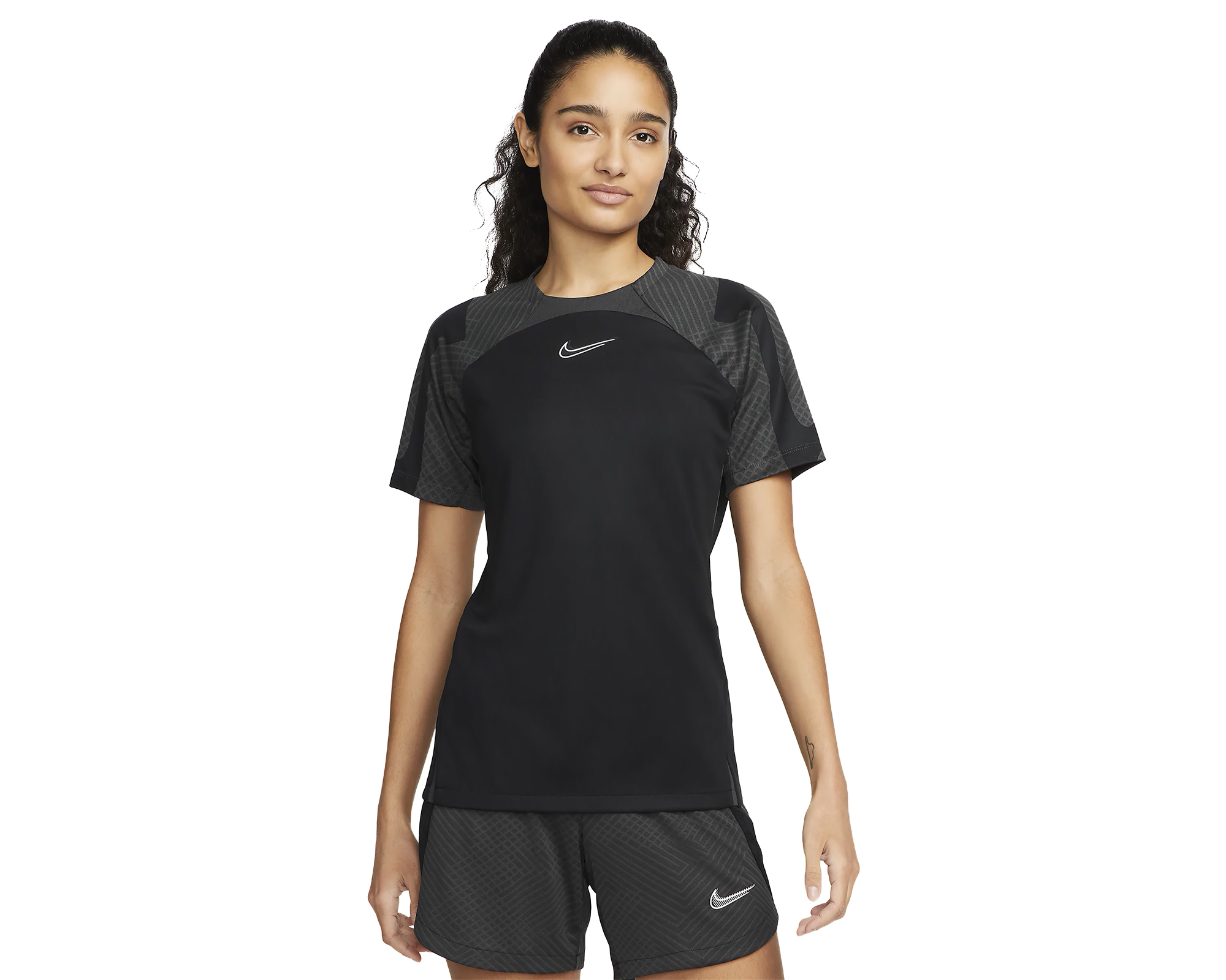 Nike W Nk Df Strike Ss Kadın Antrenman Tişörtü DQ6756-010 Siyah