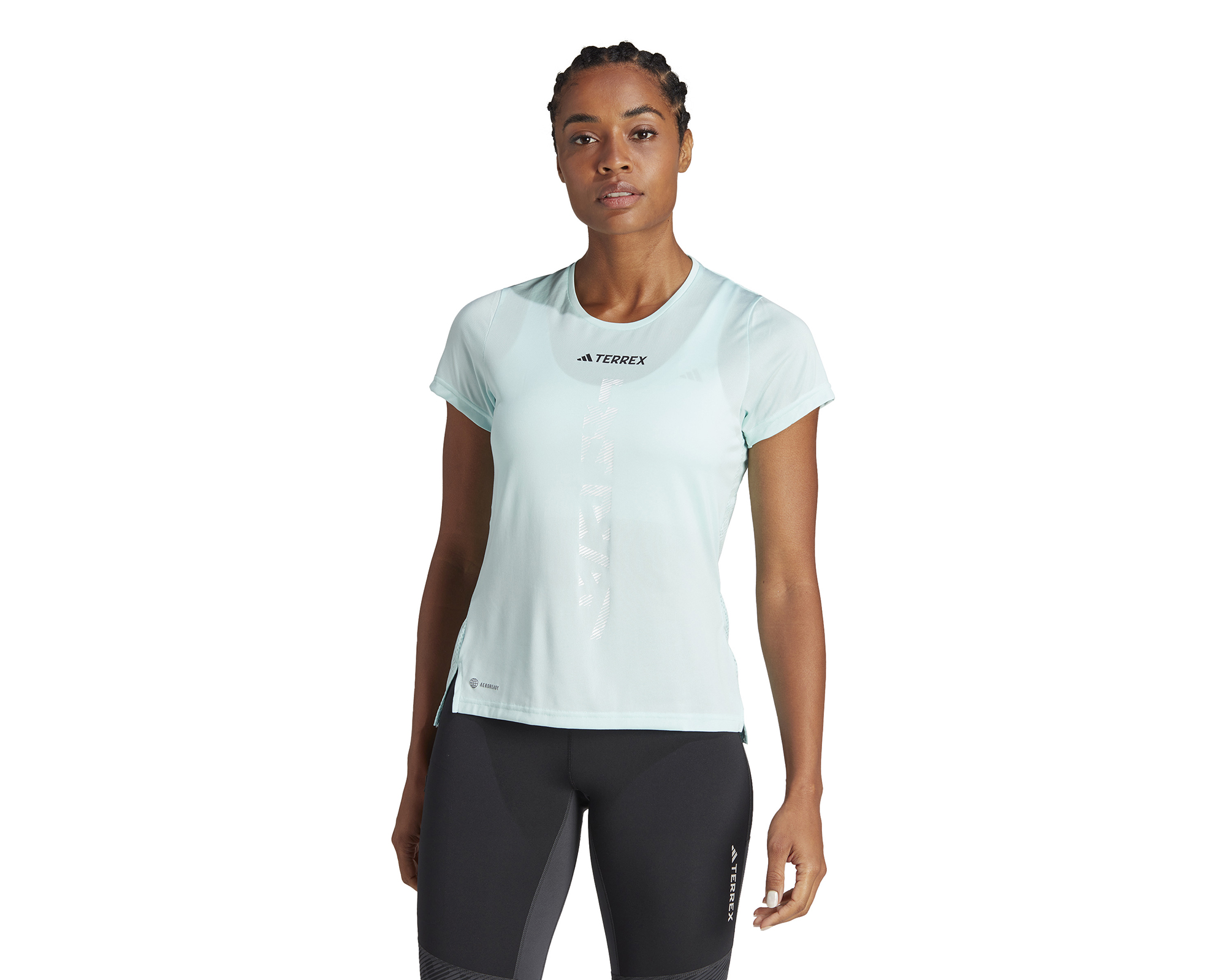 adidas Terex Agr Shirt W Kadın Arazi Koşu Tişörtü HZ6260 Yeşil