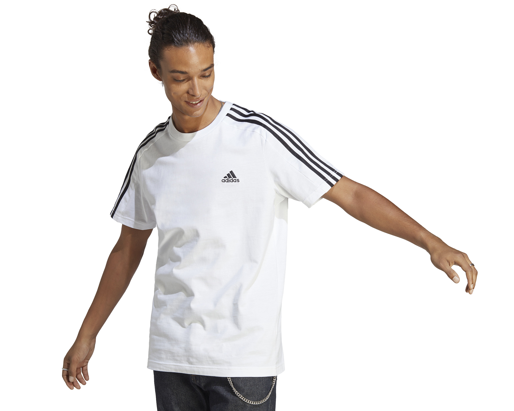 adidas M 3S Sj T Erkek Günlük Tişört IC9336 Beyaz