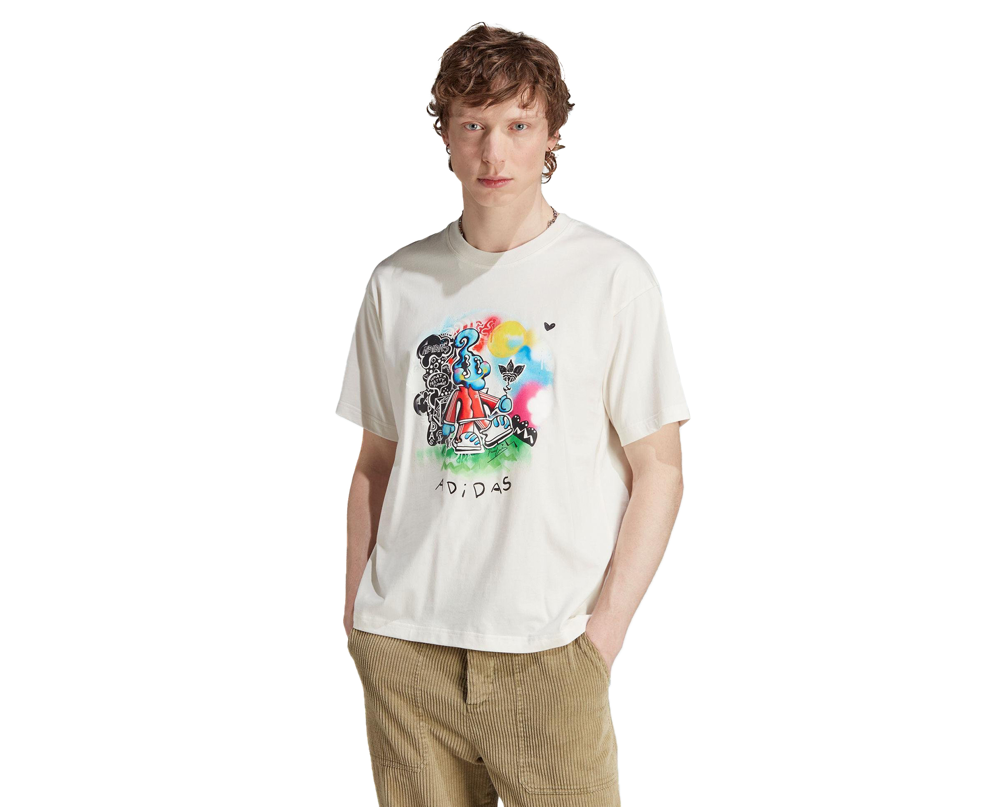 adidas Fewo Tee Erkek Günlük Tişört IJ0631 Krem