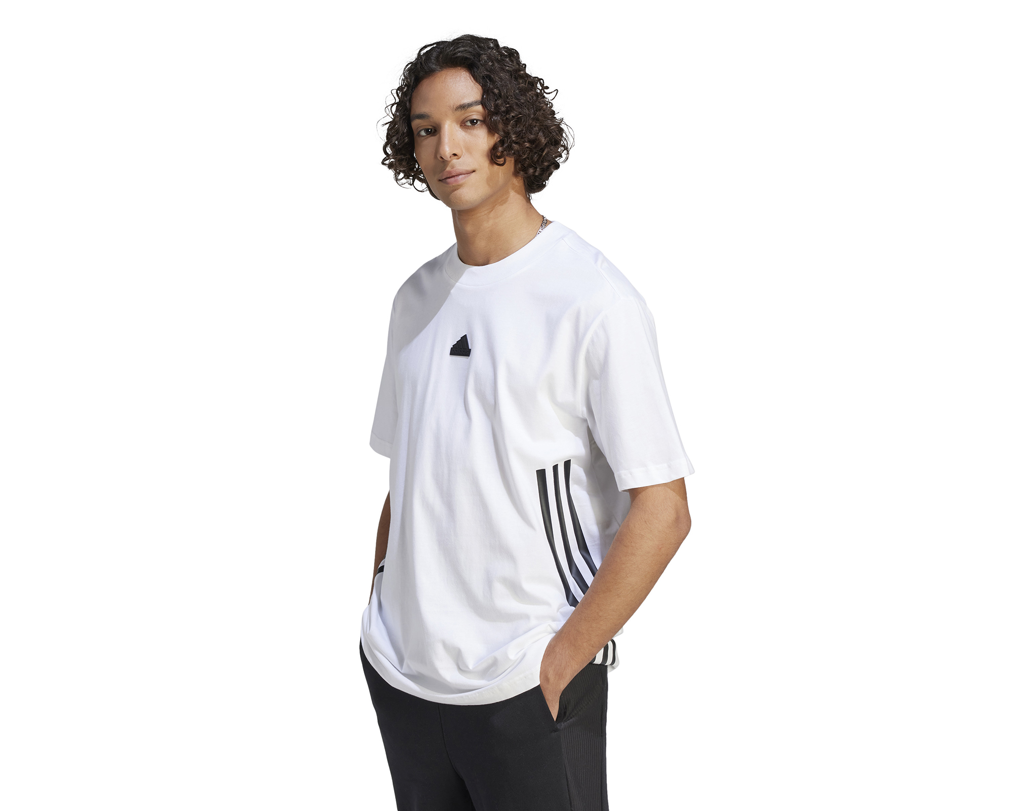 adidas M Fi 3S T Erkek Günlük Tişört IN1612 Beyaz
