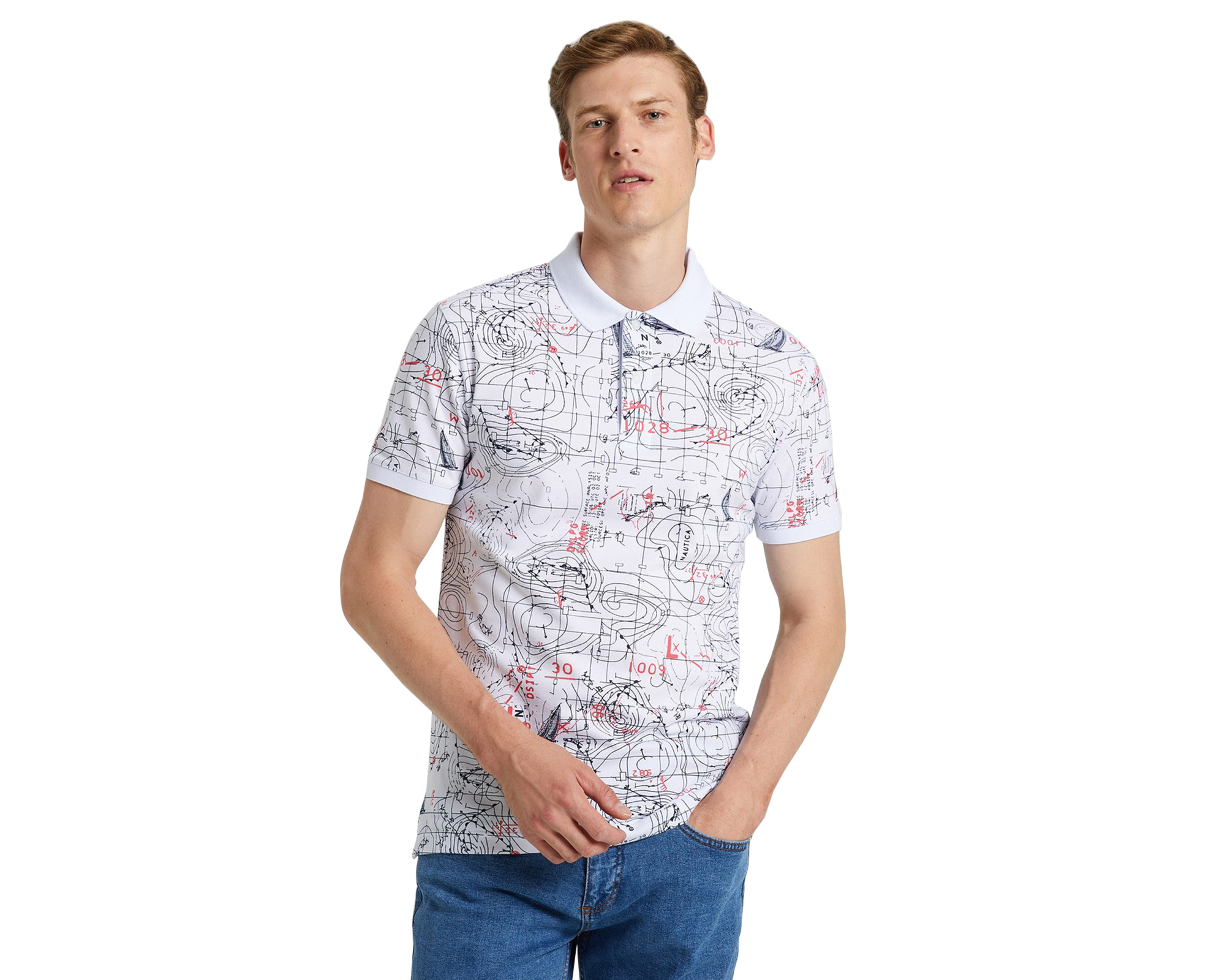 Nautica K25204T.1Bw Erkek Günlük Polo Tişört K25204T.1BW Beyaz