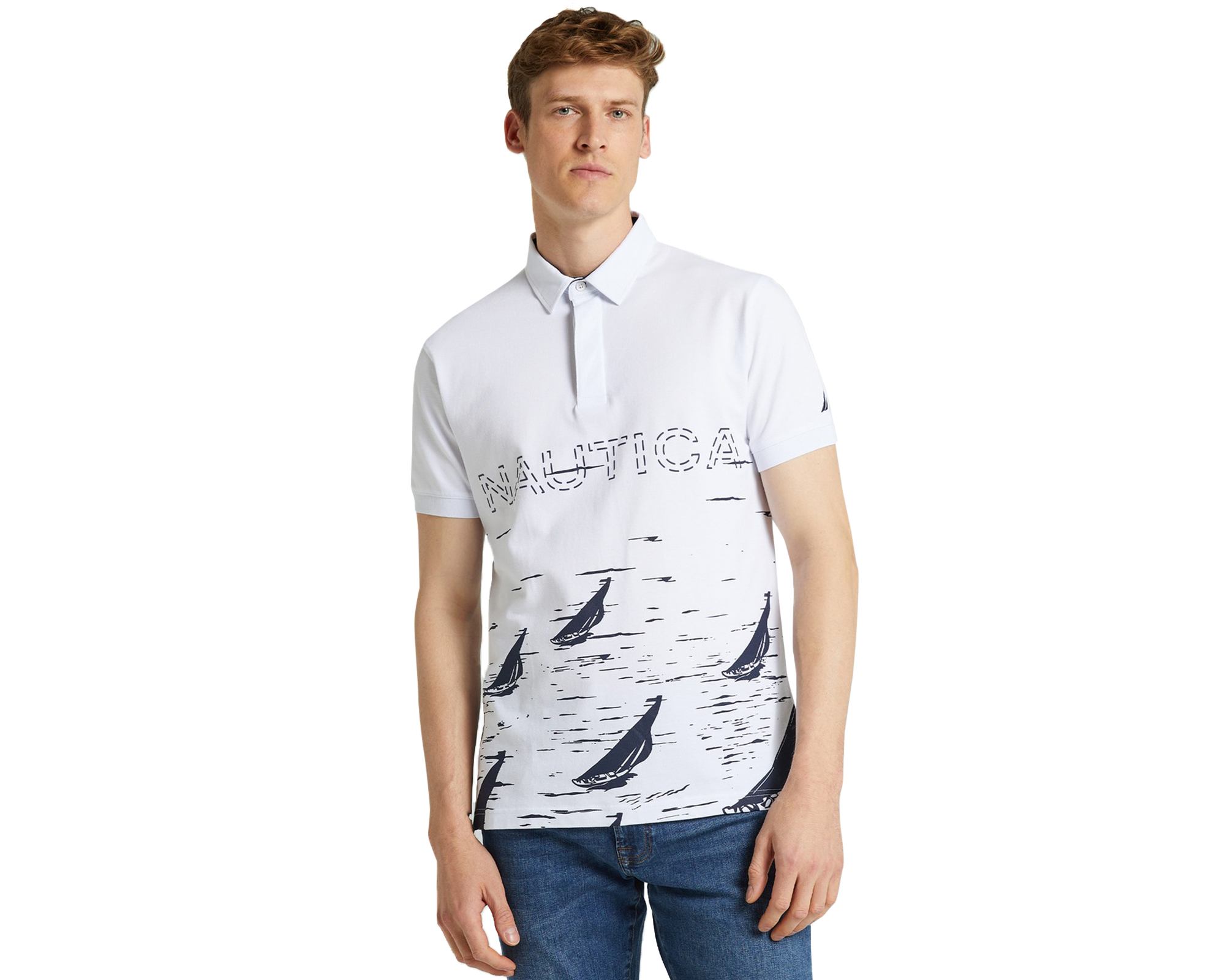 Nautica K25612T.1Bw Erkek Günlük Polo Tişört K25612T.1BW Beyaz