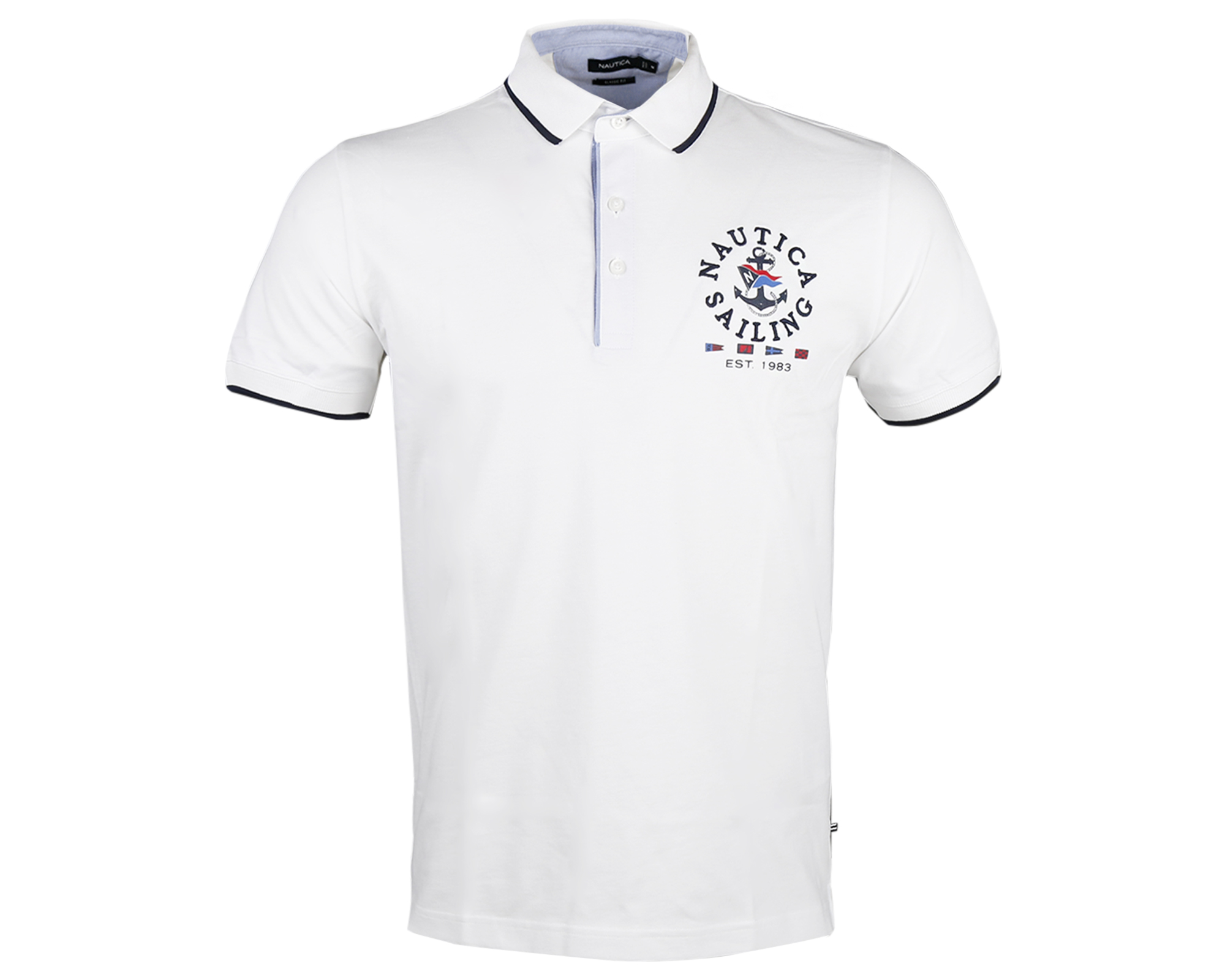 Nautica K25633T.1Bw Erkek Günlük Polo Tişört K25633T.1BW Beyaz