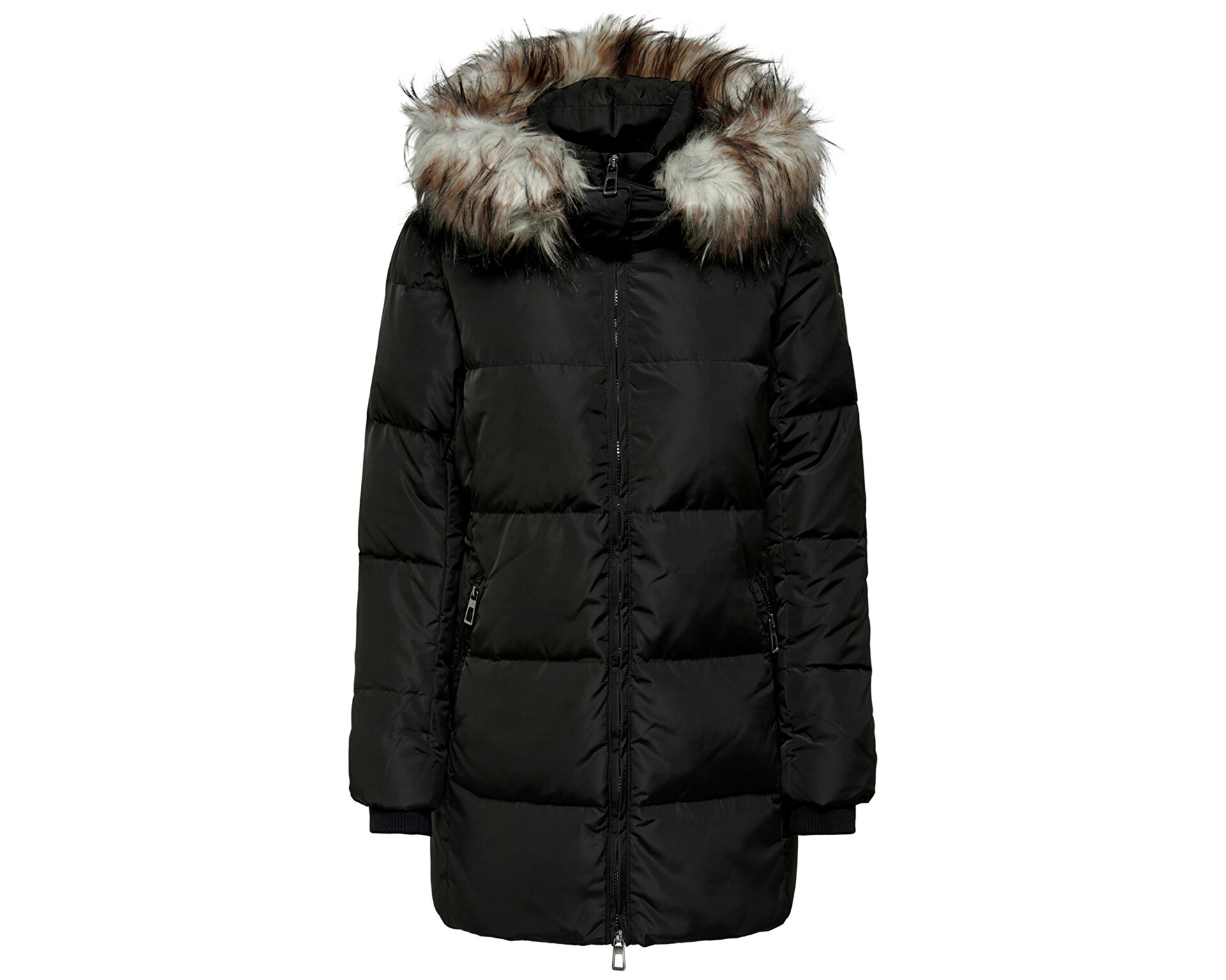 Only Kadın Onlrhoda Down Fur Hood Coat Otw Siyah 15270608-BLACK