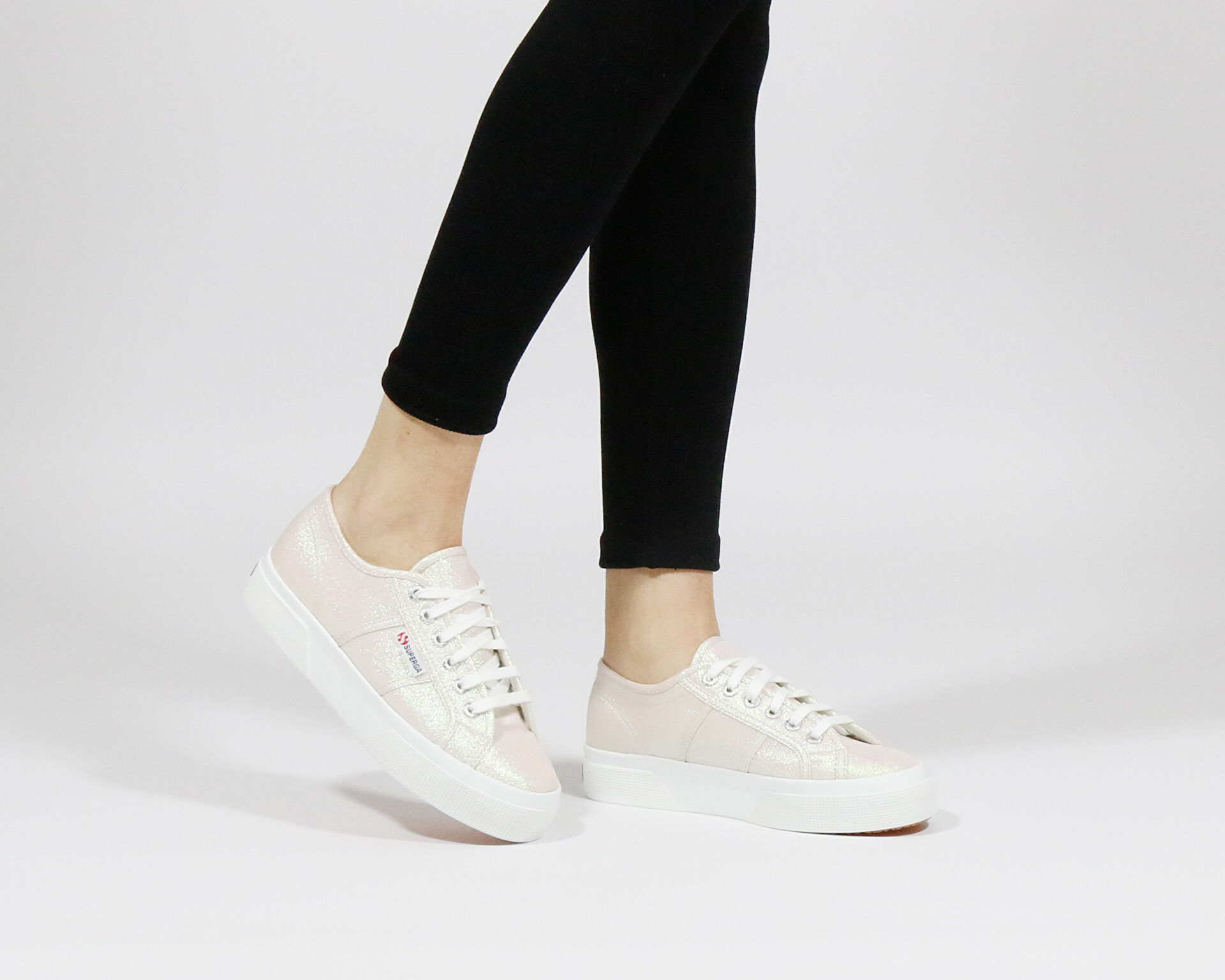 Superga Kad n 2740 Platform Lame Beige Krem 2740 PLATFORM LAME BEIGE