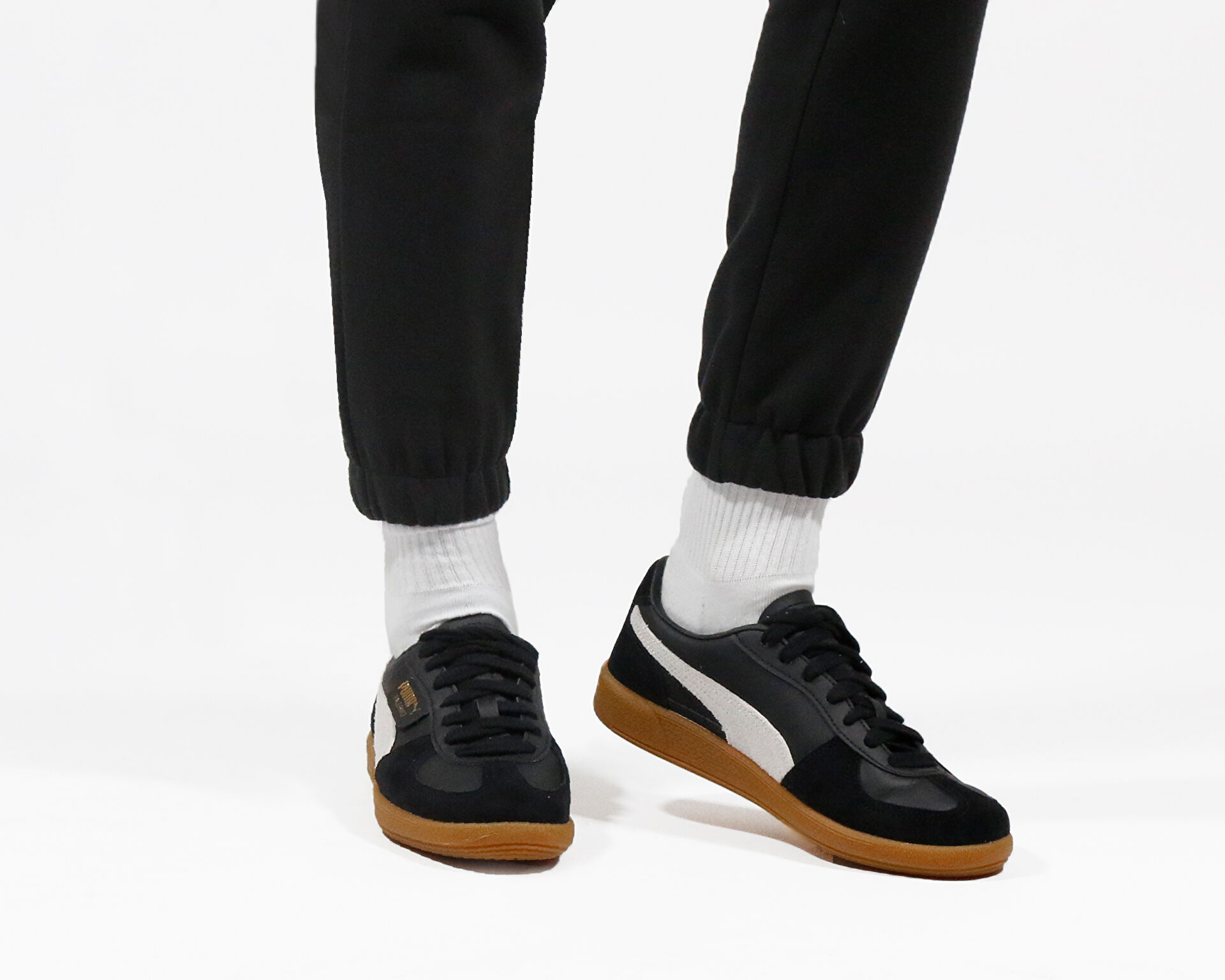 ★PUMA★ Palermo Lth Black Light Gray 39646403 Men's PUMA Palermo Leather Shoes Black 39646403 | Chicago