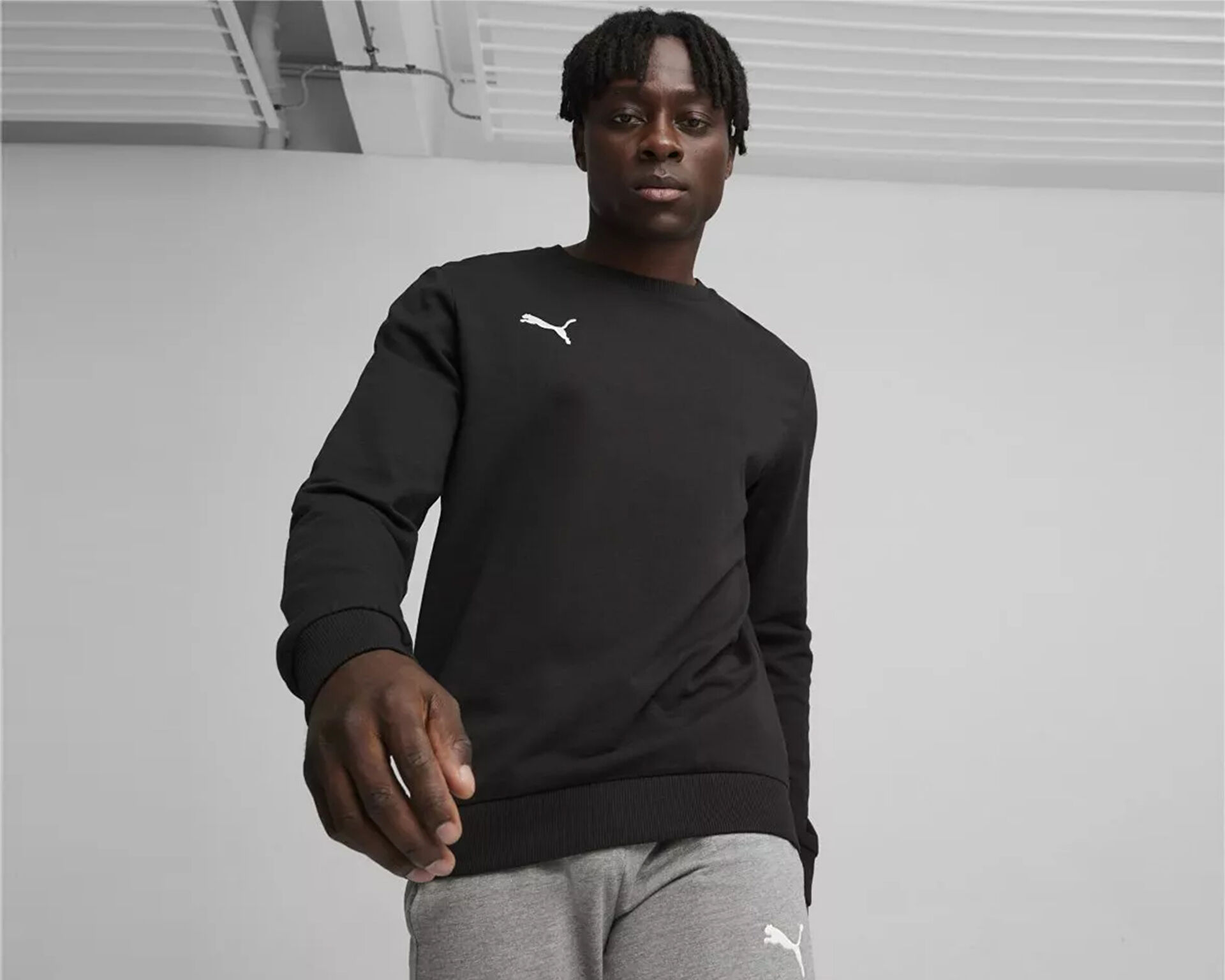★ PUMA★ Team Goal Casual Crewneck Sweatshirt 65859203 PUMA Erkek TEAMGOAL CASUALS CREW NECK SWEAT Siyah 65859203