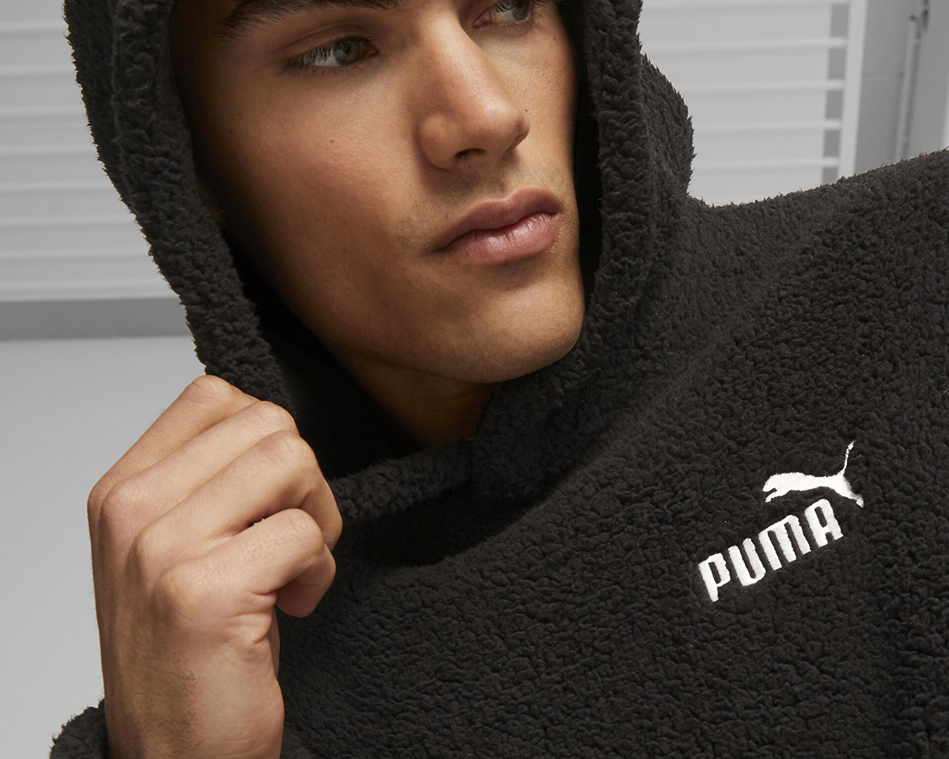Puma Erkek Ess Elevated Sherpa Hoodie Siyah 67598201