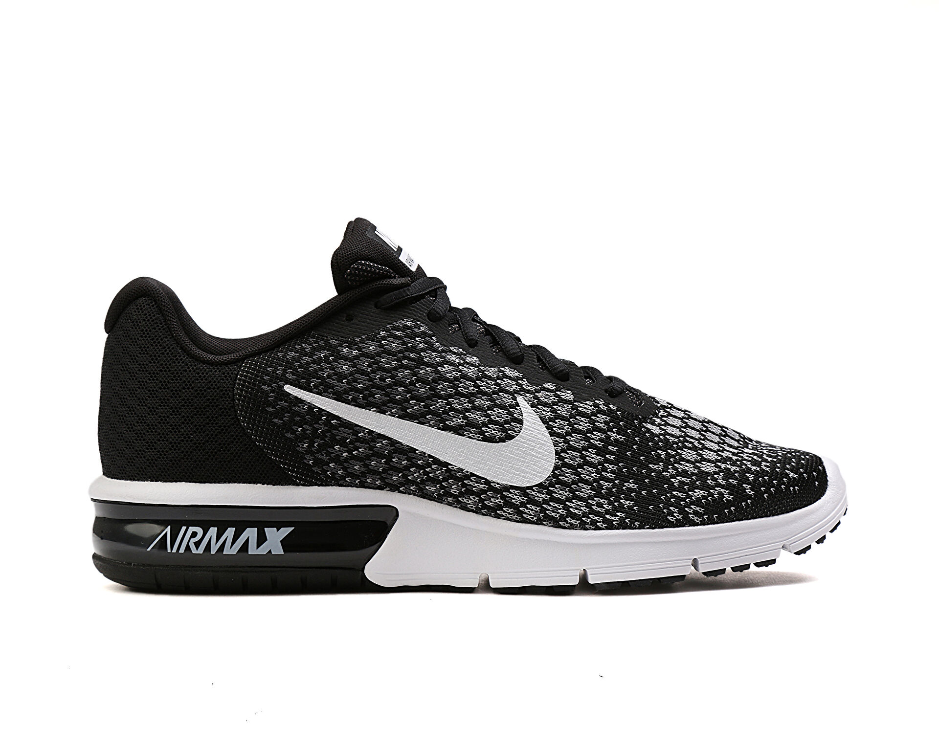 Men's air max sequent 2 running shoes - black/white outlet