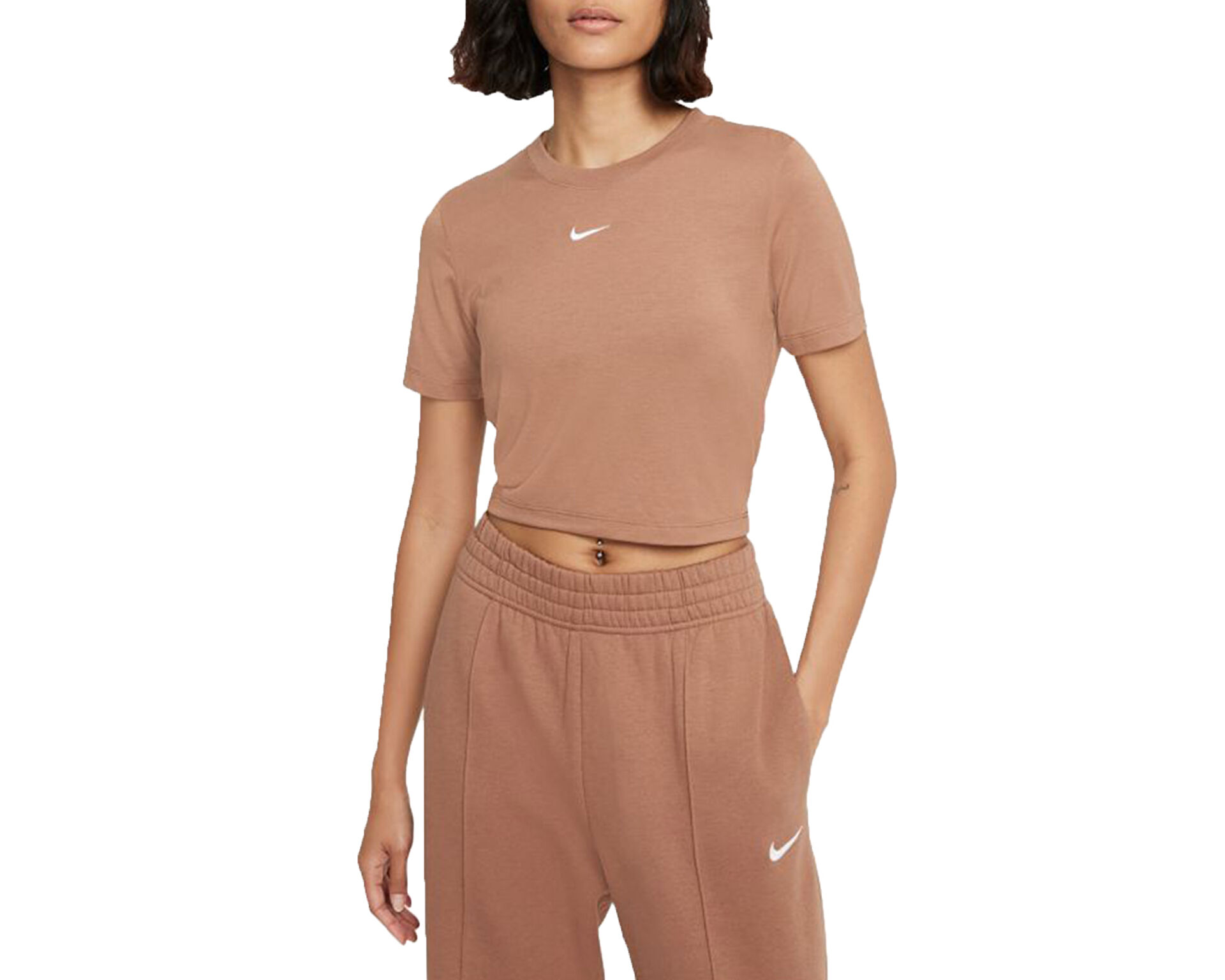 Nike Kad n W Nsw Essntl Tee Slim Crp Lbr Krem DD1328 256