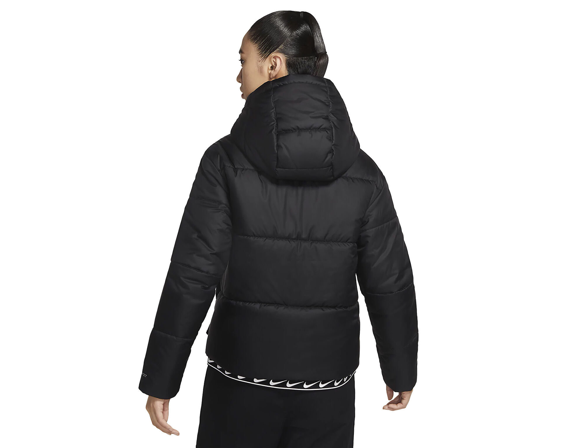 W Nsw Tf Rpl Classic Tape Jkt Kad n Nike Siyah Kad n G nl k Mont