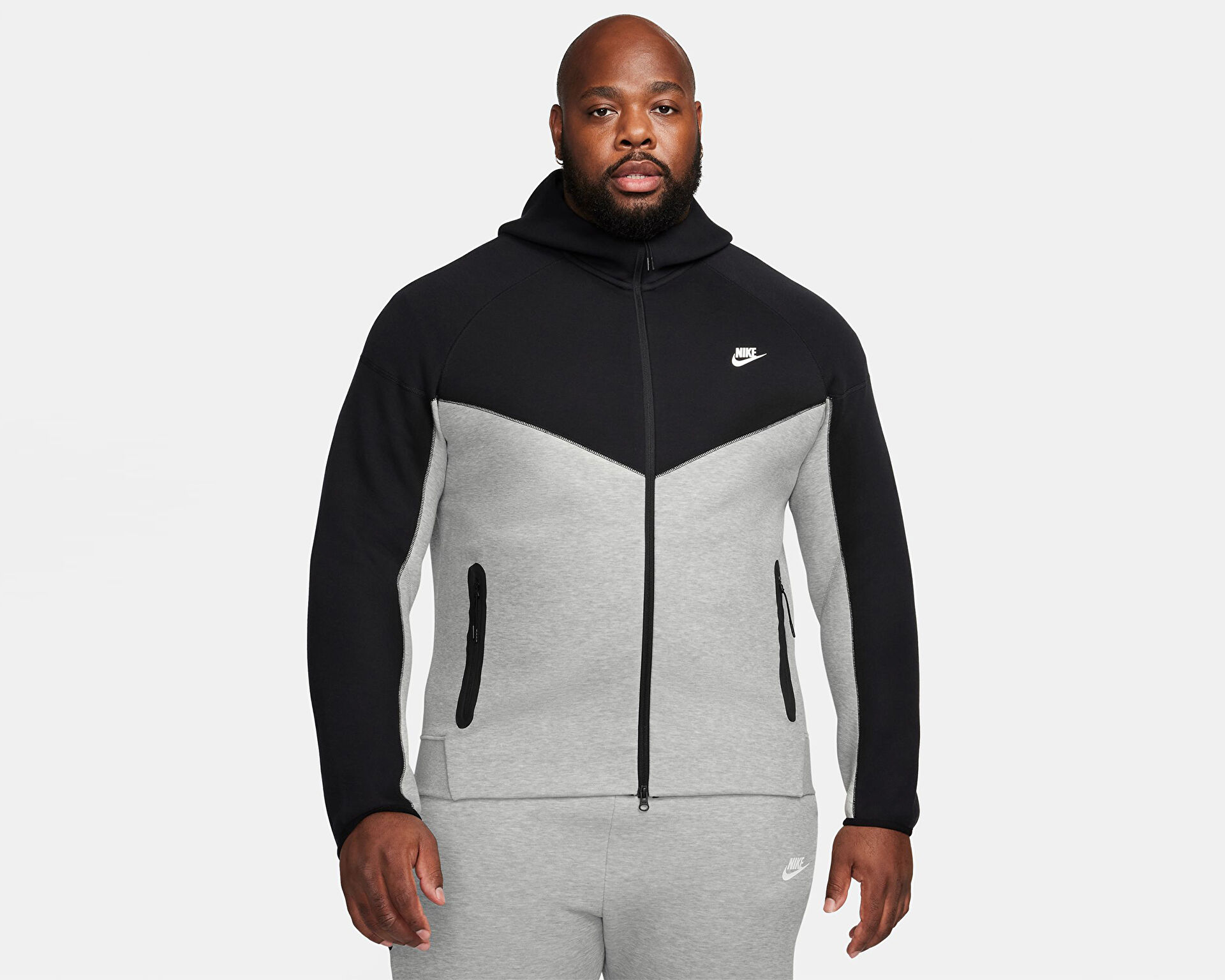 Nike Erkek M Nk Tch Flc Fz Wr Hoodie Gri FB7921-064