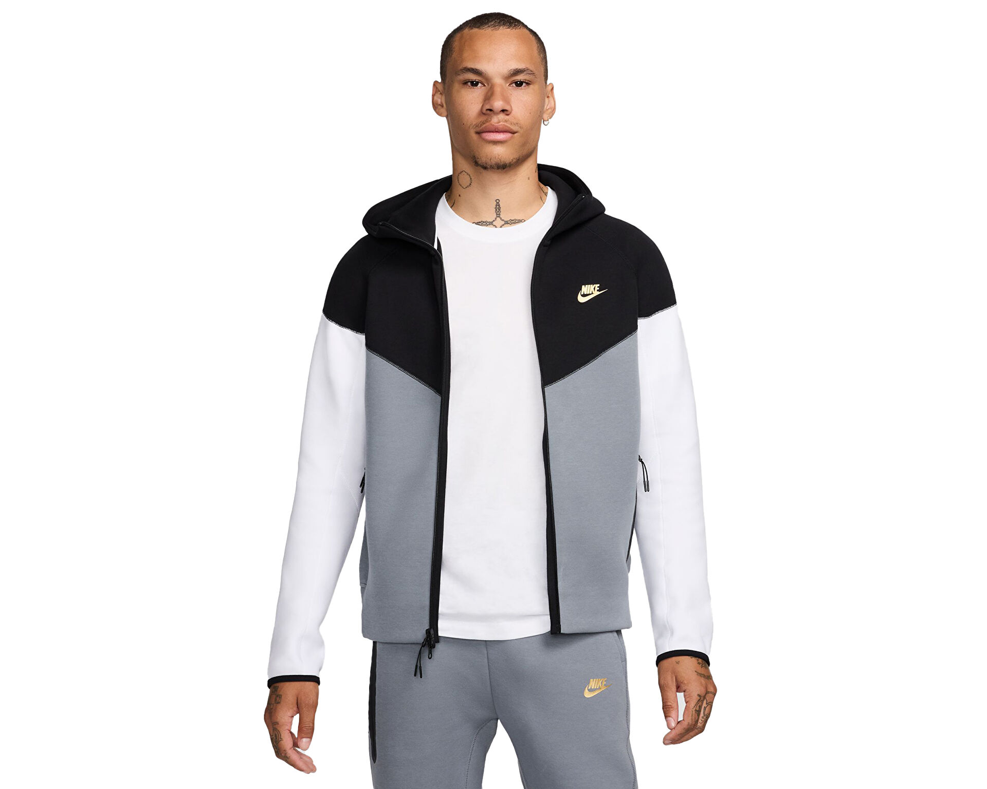 Nike tech fleece white and grey 2025