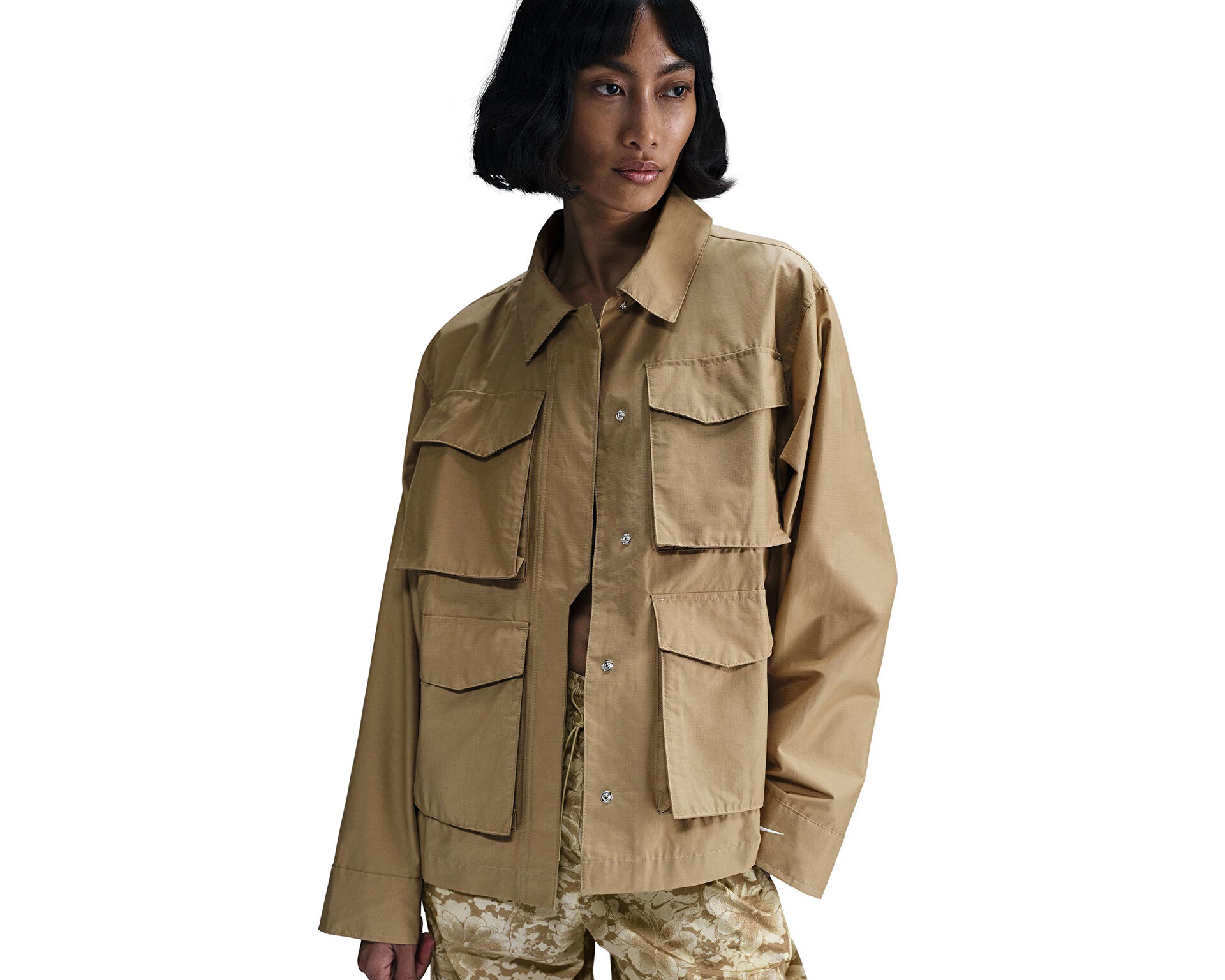 ジャケット NIKE Woman Jacket Beige HJ1007 297 NIKE Kadın W NSW ESSNTL WVN CRGO JKT Çok Renkli HJ1007-297
