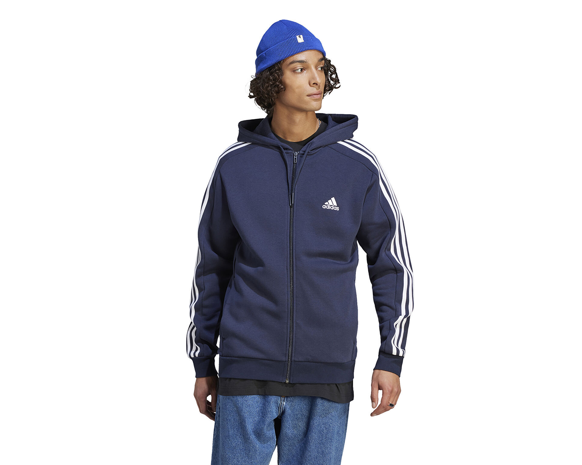 adidas Erkek M 3S Fl Fz Hd Mavi IJ6478