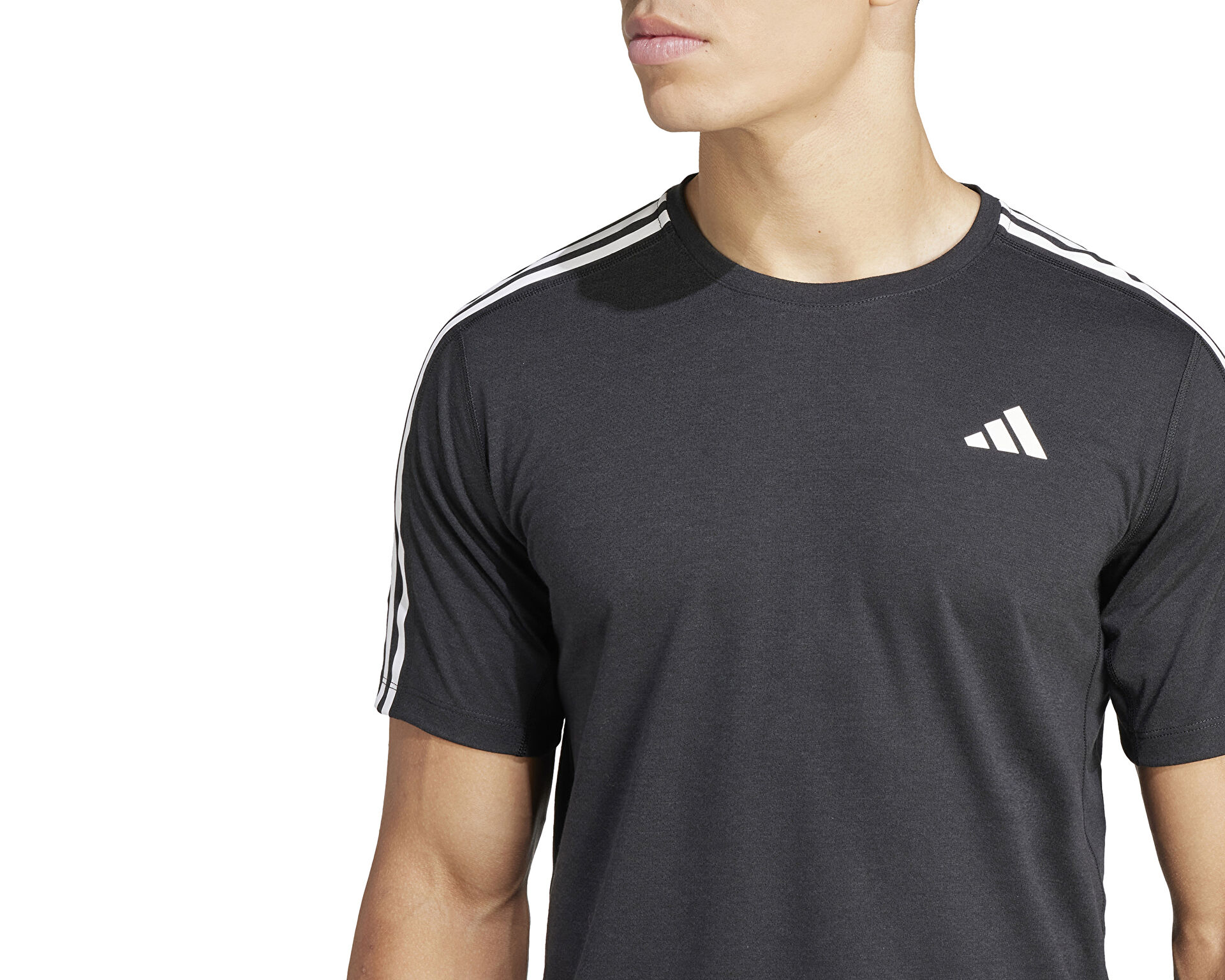 ◆adidas◆ OTR E 3S TEE IQ3834 adidas Own the Run 3-Stripes Tee - Black | Free Shipping