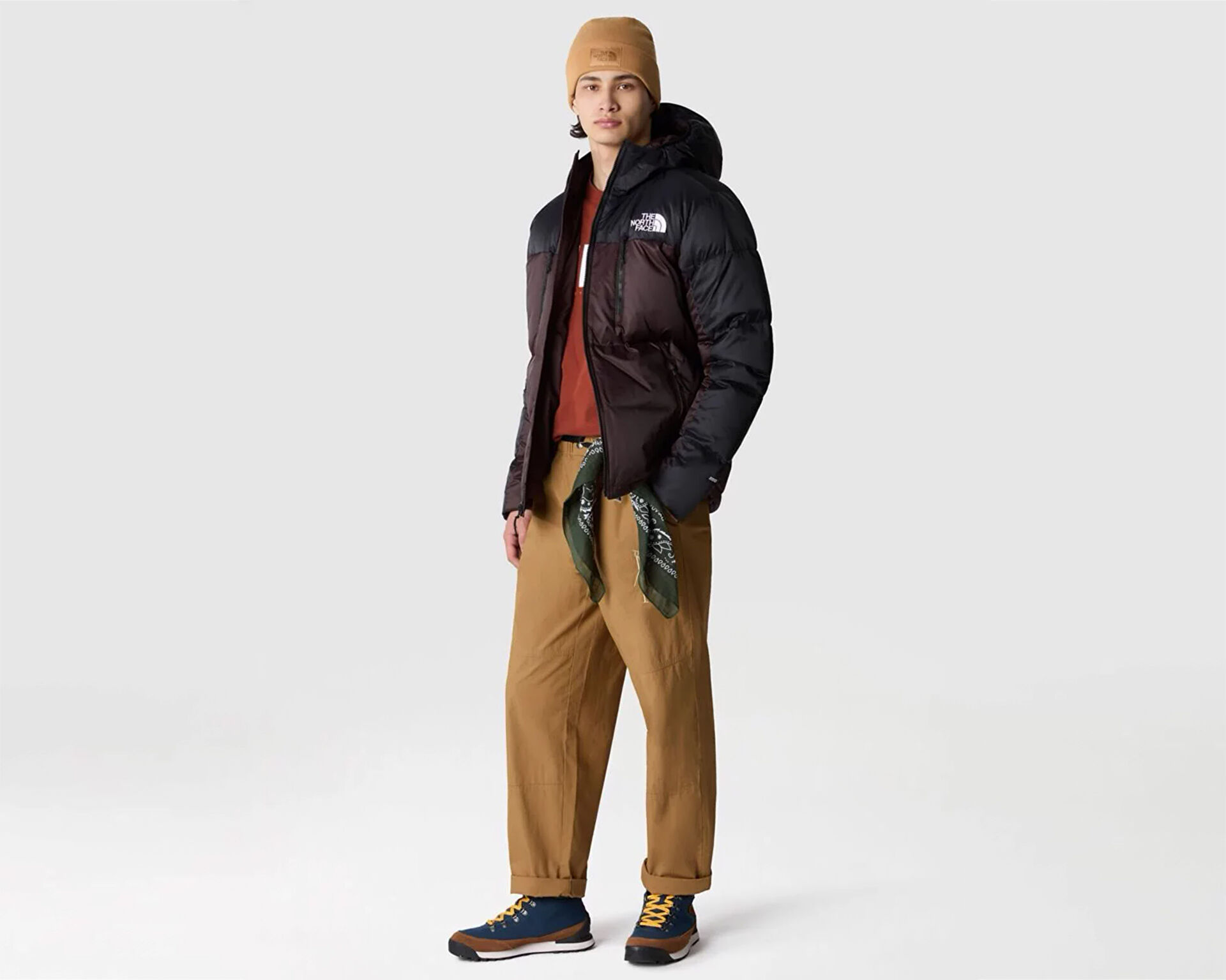 M Himalayan Light Down Hoodie Erkek The North Face Kahverengi
