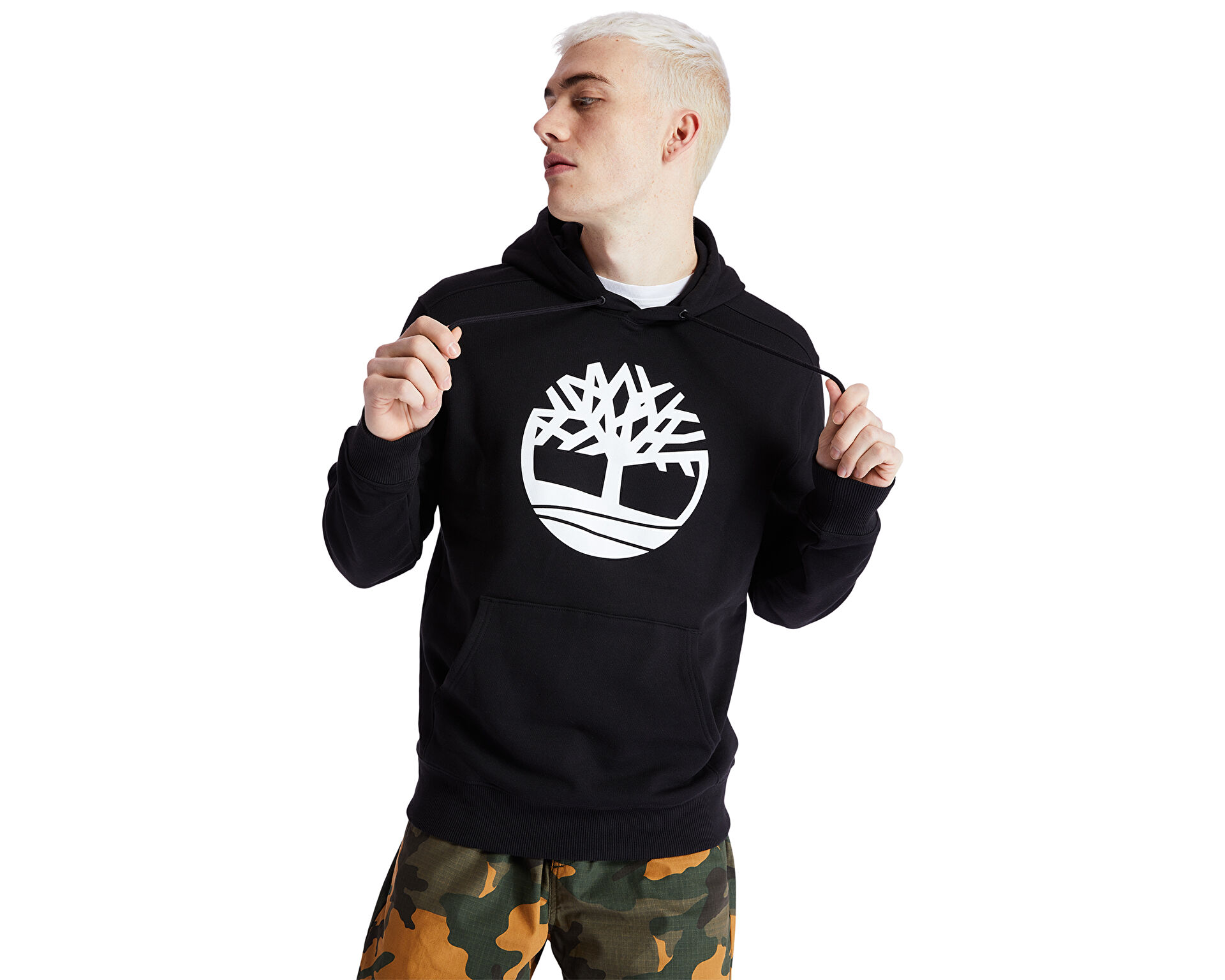 Timberland Erkek Core Tree Logo Pull Over Hoodie Siyah