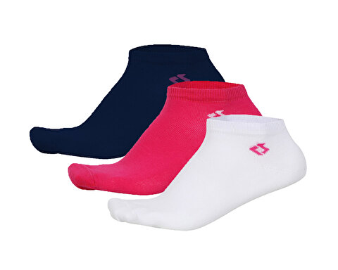 Cotton Low Cut Socks  Pink White Marine 3 Pcs
