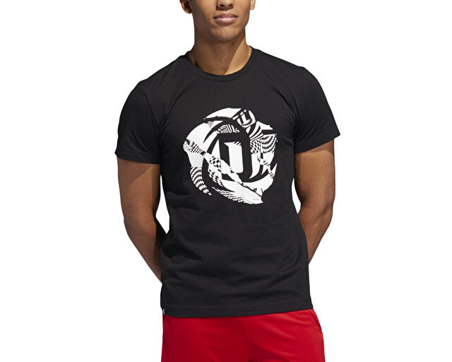 adidas Erkek Rose Logo Tee Siyah DQ0932