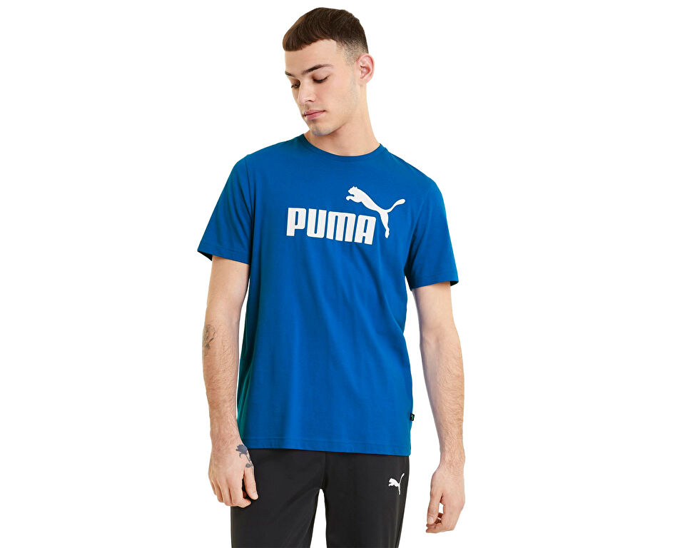 Puma Ess Logo Tee Erkek Günlük Tişört 58666658 Mavi