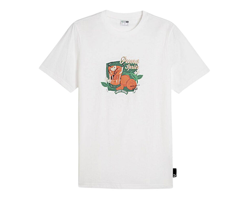 Puma Graphics Puma Spritz Tee Erkek Günlük Tişört 62541402 Beyaz