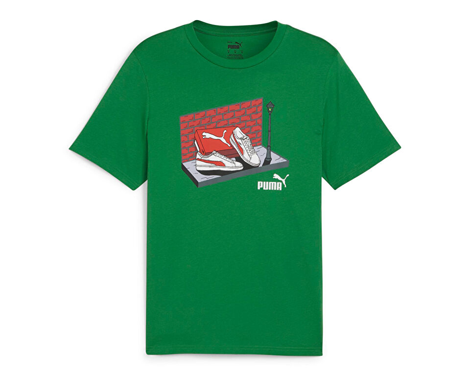 Puma Graphics Sneaker Box Tee Unisex Günlük Tişört 68017586 Yeşil