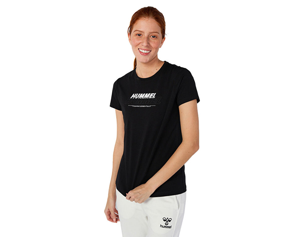 Hummel T Te Mina Cotton T Shirt Kadın Günlük Tişört 911706-2001 Siyah