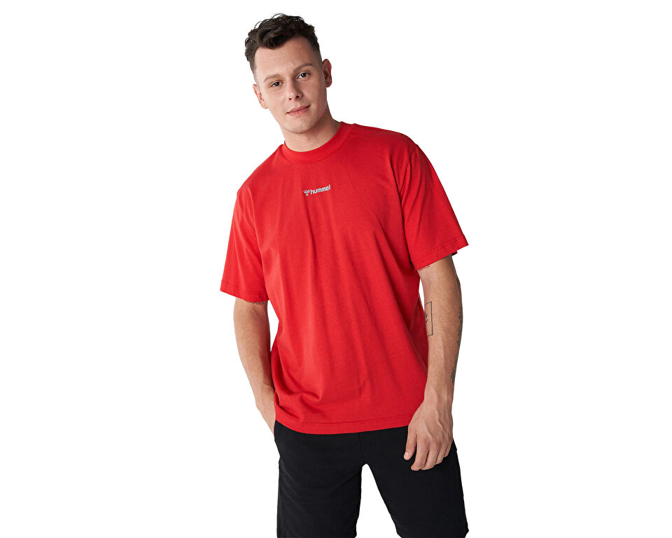 Hummel Hmlsean Oversize Tshirt Erkek Günlük Tişört 911856-3658 Kırmızı