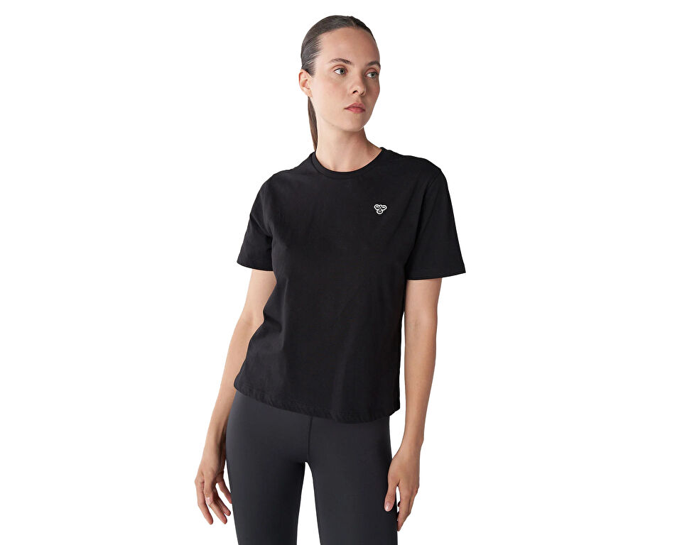 Hummel Hmlt-Ic Icona Regular T-Shirt Kadın Günlük Tişört 911867-2001 Siyah