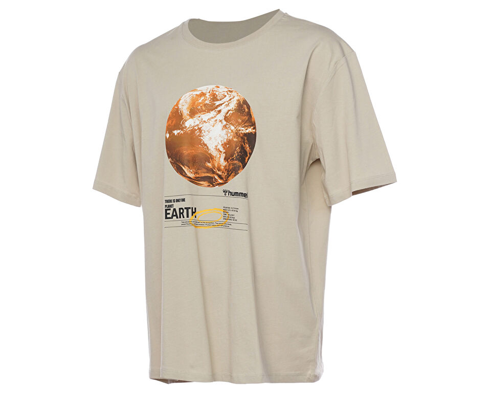 Hummel Hmlbellamy Oversize T-Shirt Erkek Günlük Tişört 911881-8140 Bej