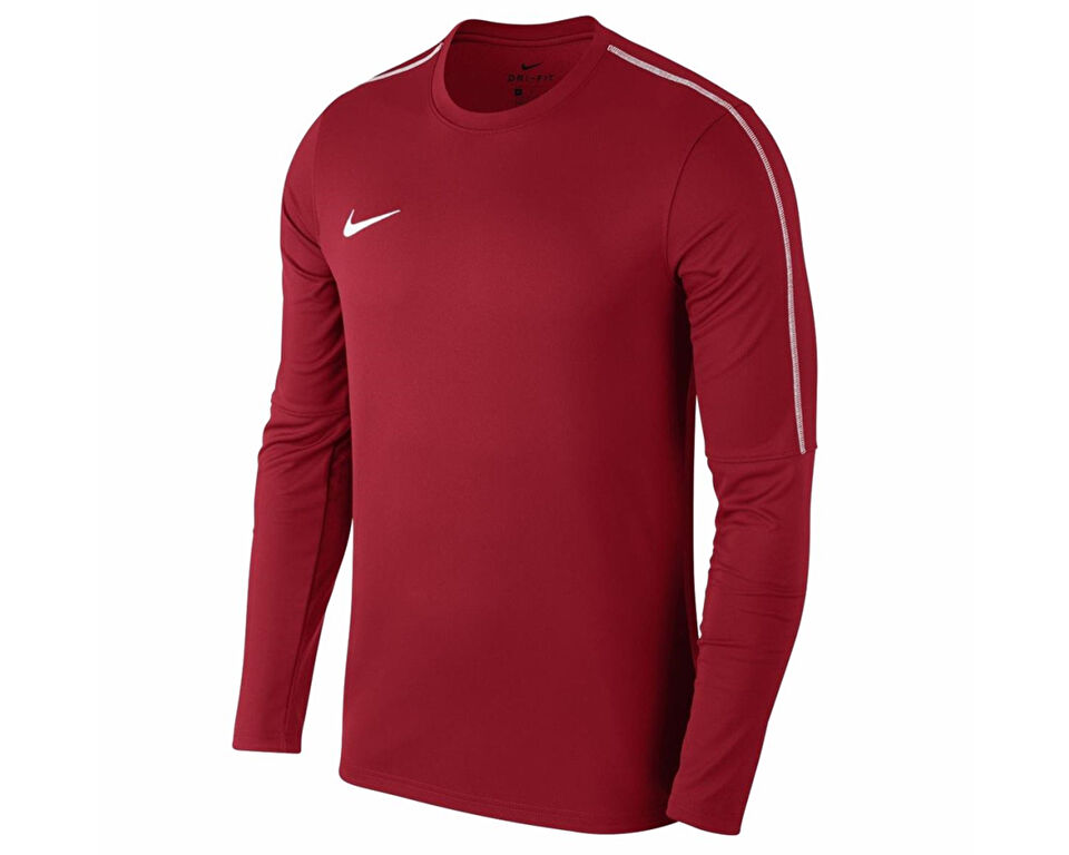 Nike M Nk Dry Park18 Crew Top Erkek Uzun Kollu Futbol Tişörtü AA2088-657 Kırmızı