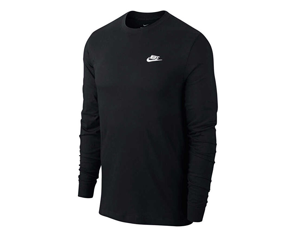 Nike M Nsw Club Tee Erkek Günlük Uzun Kollu Tişört AR5193-010 Siyah