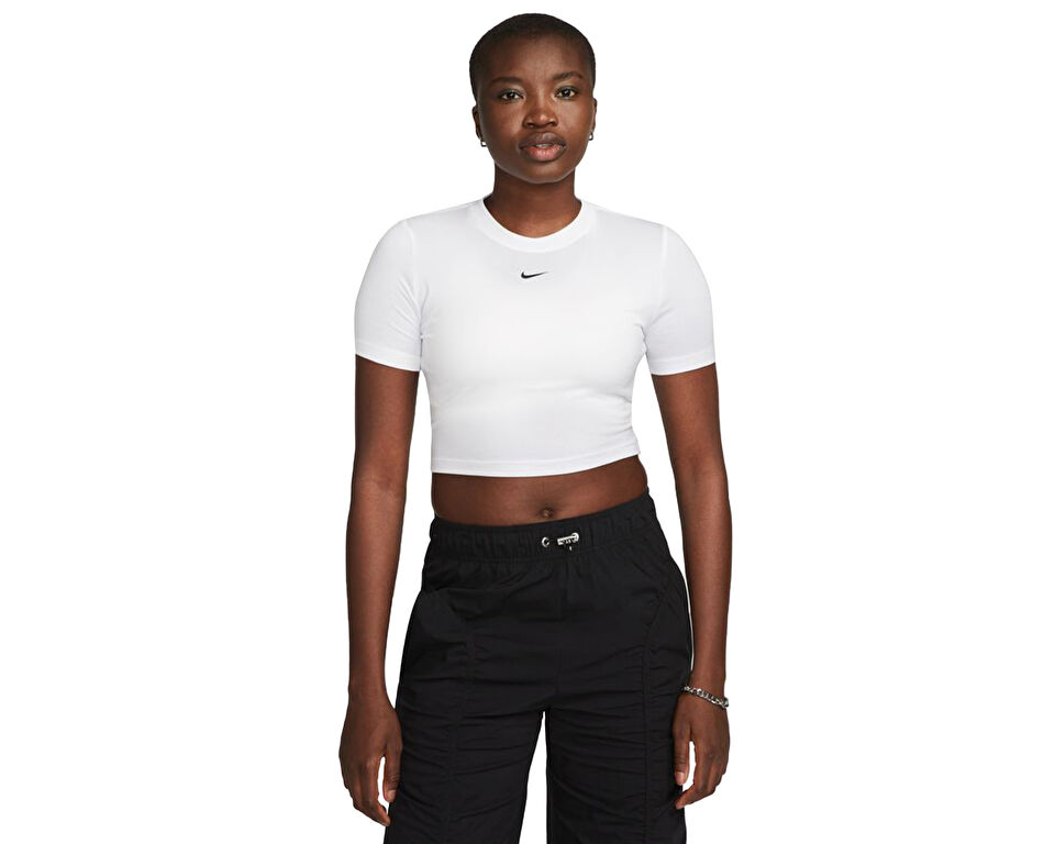 Nike Sportswear Essential Kadın Dar Kesim Günlük Tişört FB2873-100 Beyaz