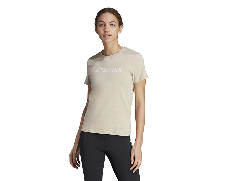 adidas W Logo Tee Kadın GünlükTişörtü IB1157 Krem
