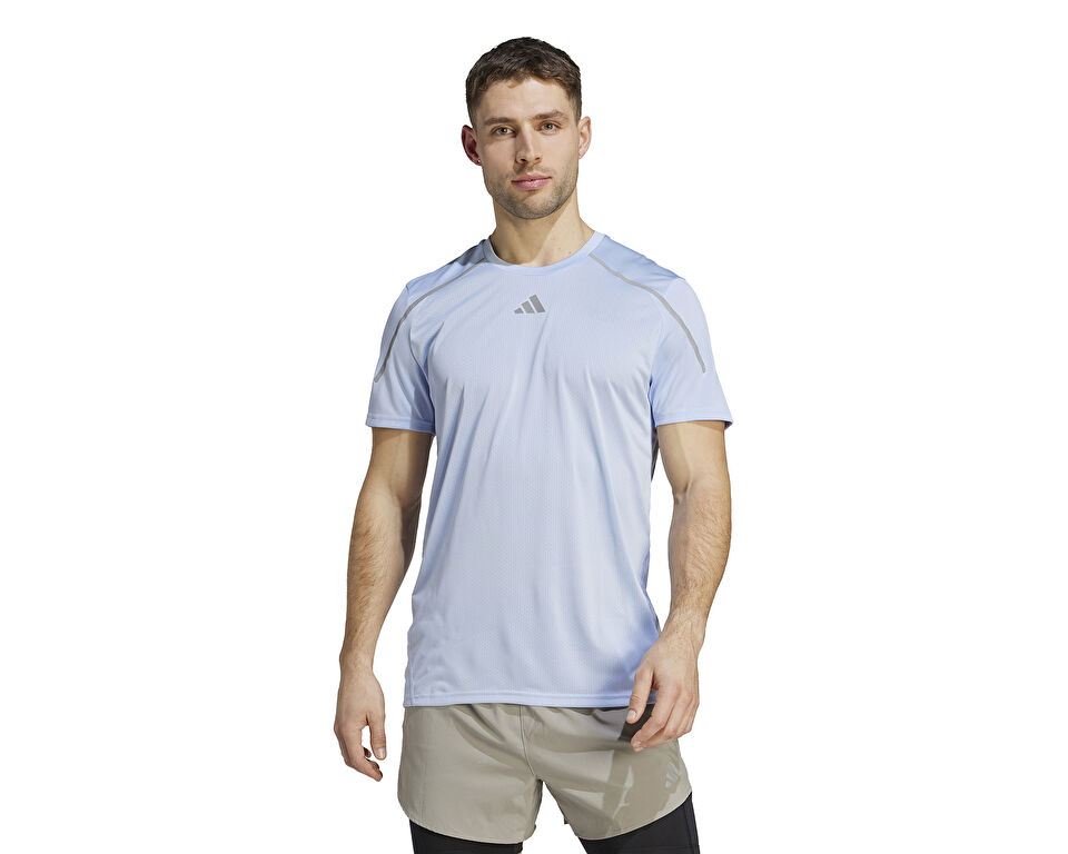adidas Confident Tee Erkek Koşu Tişörtü IB9011 Mavi