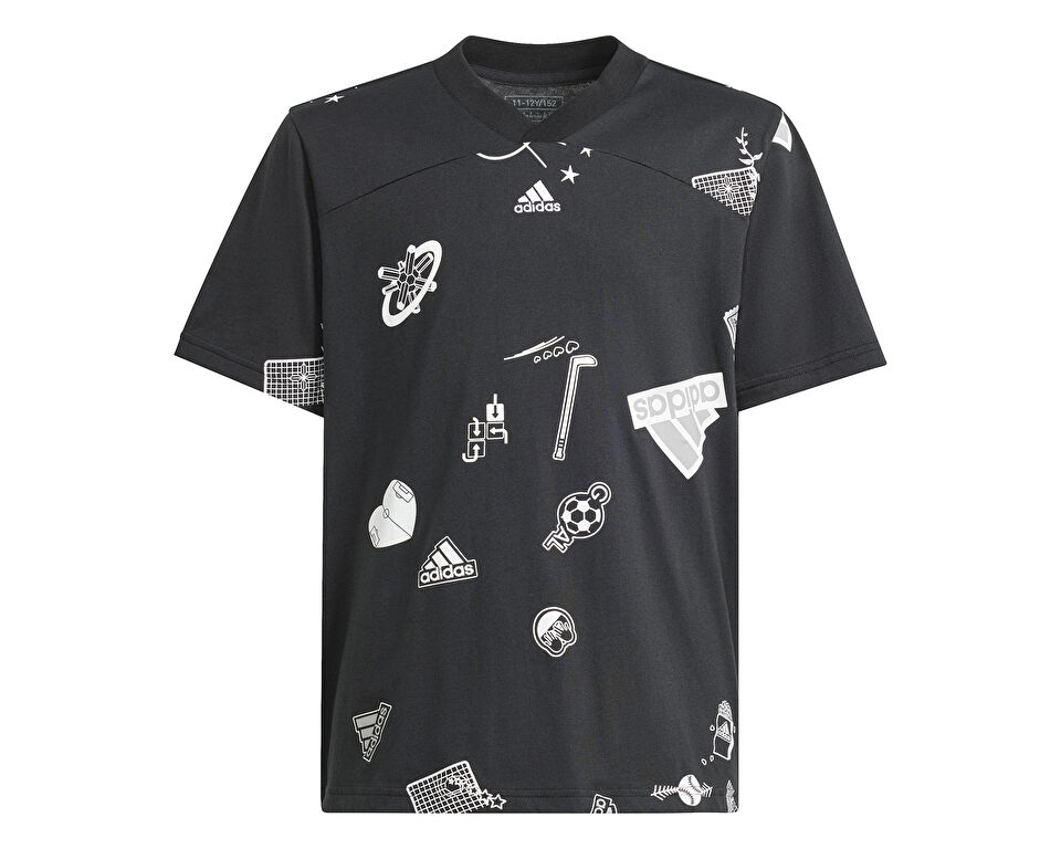 adidas J Bluv T Çocuk Günlük Tişört IN3298 Siyah