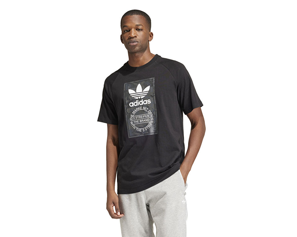 adidas Camo Tongue Tee Erkek Günlük Tişört IS0236 Siyah