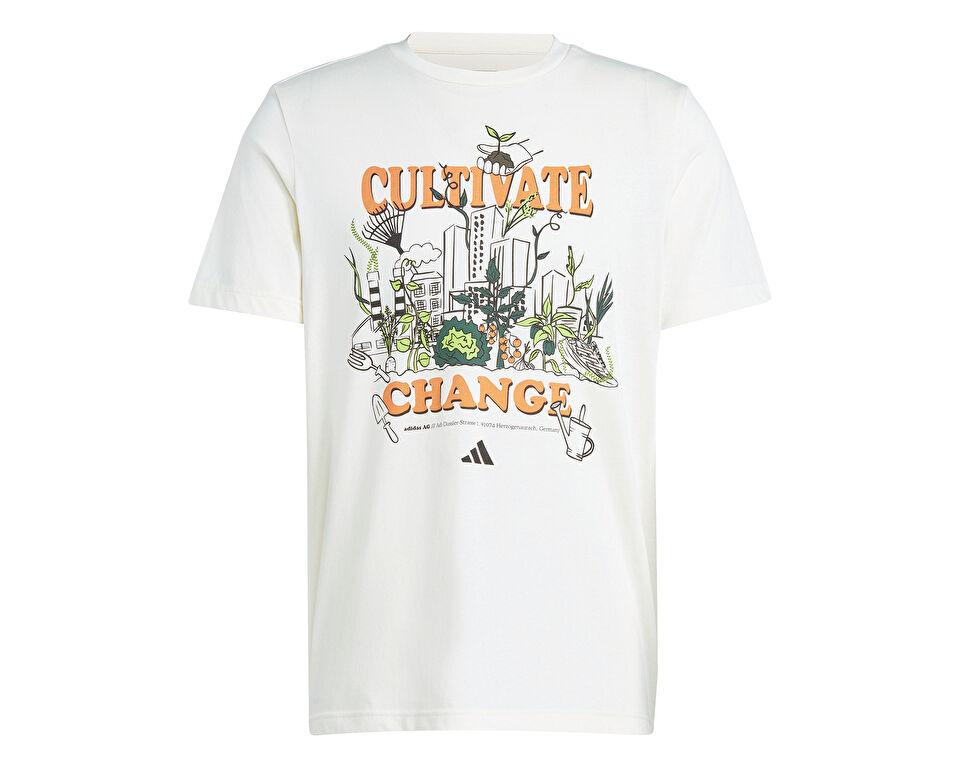 adidas M Earth Day Tee Erkek Günlük Tişört IS7267 Beyaz