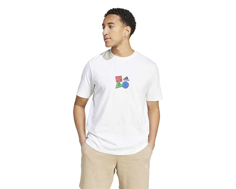 adidas M Positive T Erkek Günlük Tişört IW2646 Beyaz