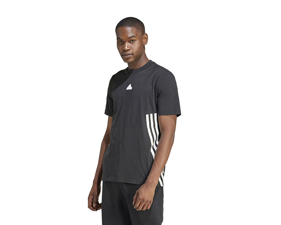 adidas M Fi 3S Reg T Erkek Günlük Tişört IX5196 Siyah